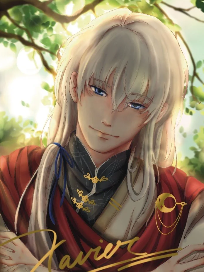 My Xavier card for this Linkon luck and love event. Reminder to check out our stamp rally. Spend $5 with each artist to claim all 5 photo cards. #lads #loveanddeepspace #stamprally #photocards