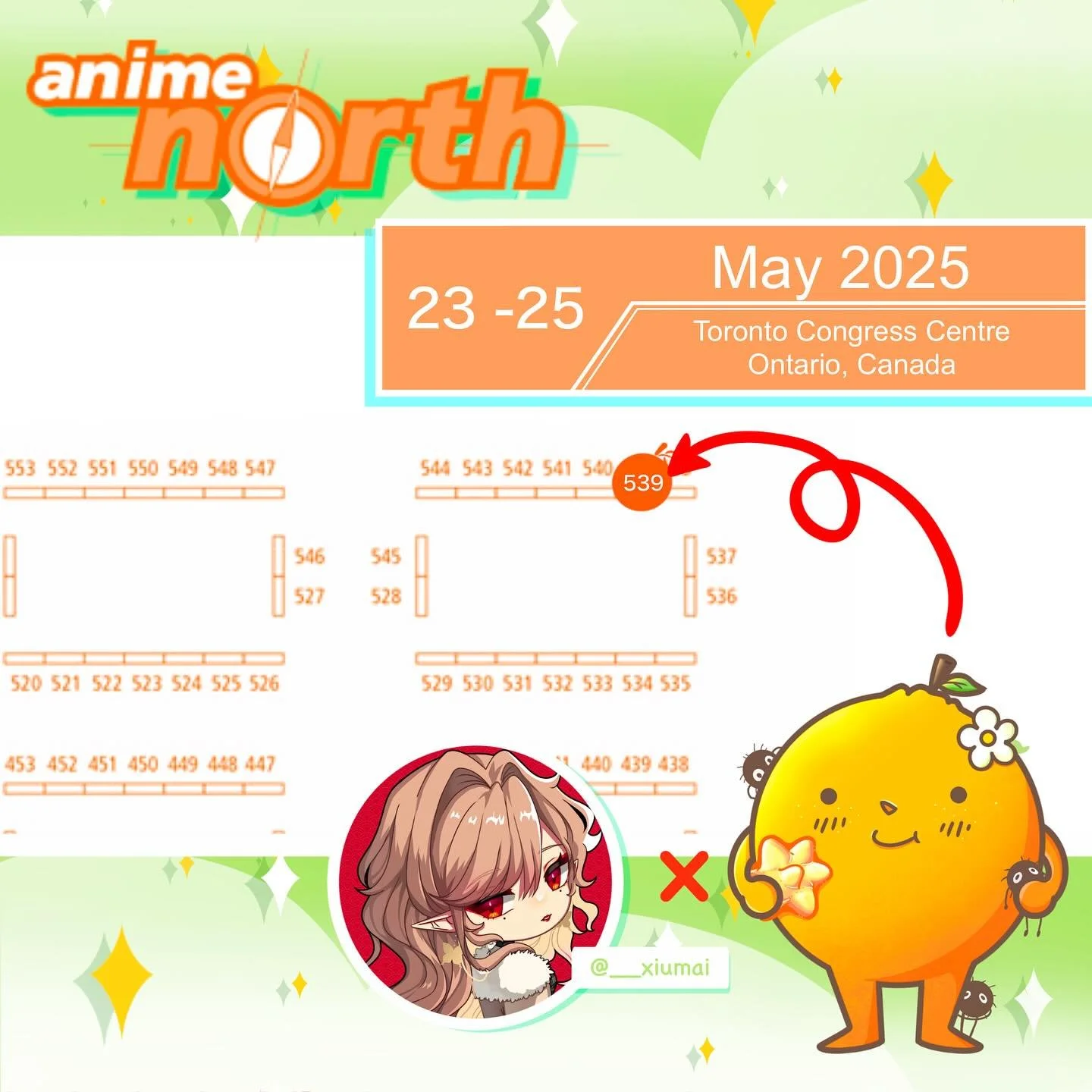 ✨Find both me and @__xiumai  at booth 539 ✨🍊

#animenorth #anime #artistalley