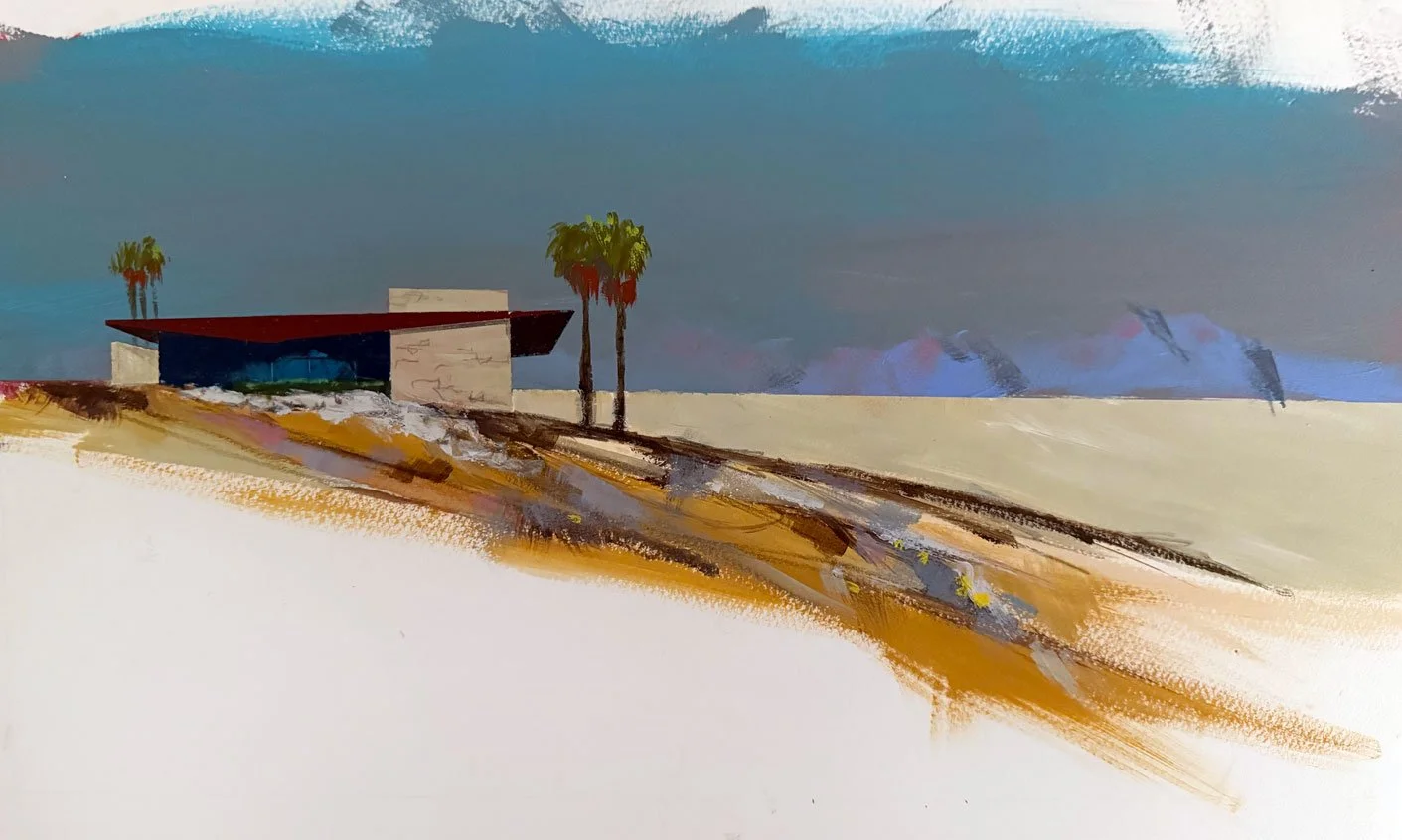 Edris House Panorama  | 12"x19" Acrylic on Paper  |  Contact For Pricing