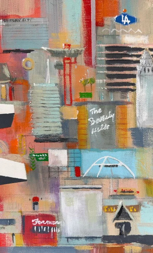 Detail: LA Tribute | 12"x24" Acrylic on Canvas  |  Contact For Pricing