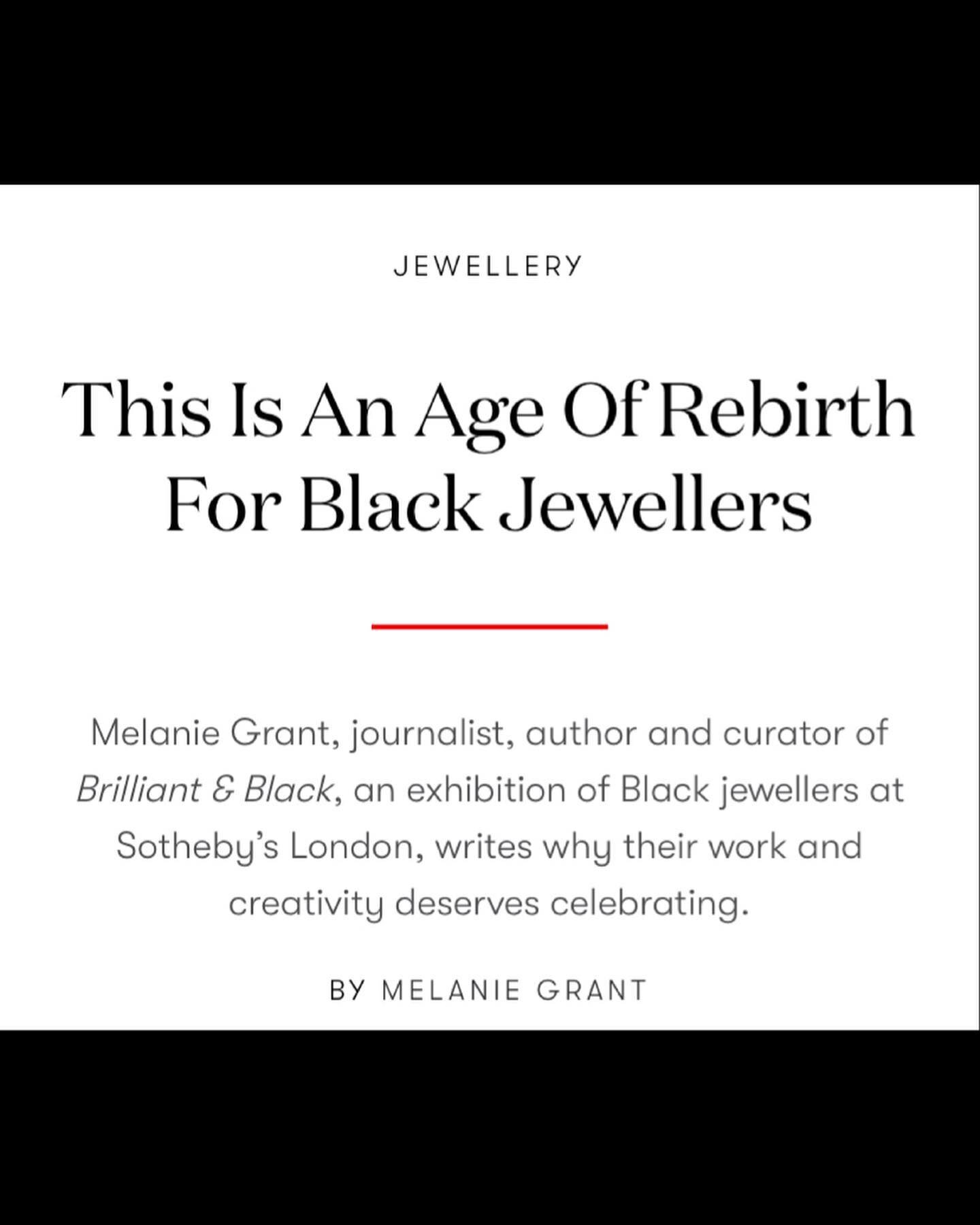 #BrilliantAndBlack &mdash; the exhibition of #blackjewelers at #Sothebys &mdash; returns to celebrate 25 black jewelry designers. #Vogue broke the story this morning and I woke up to a message that said &ldquo;you work so hard to uplift others; it&rs