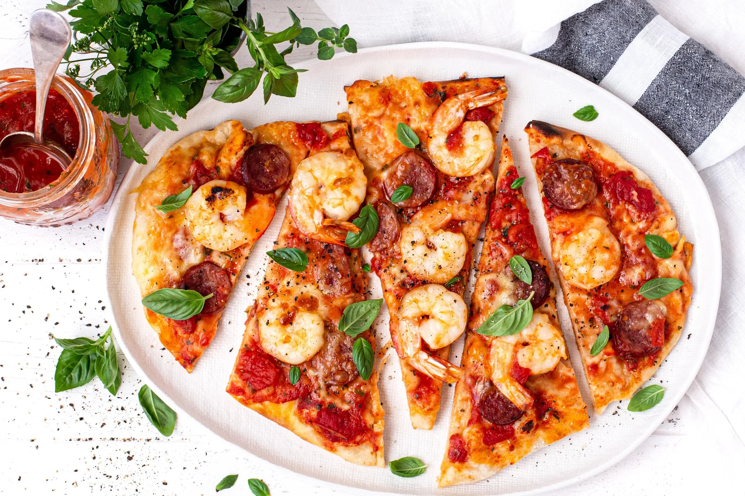 Smoked Chorizo &amp; Prawn Pizza