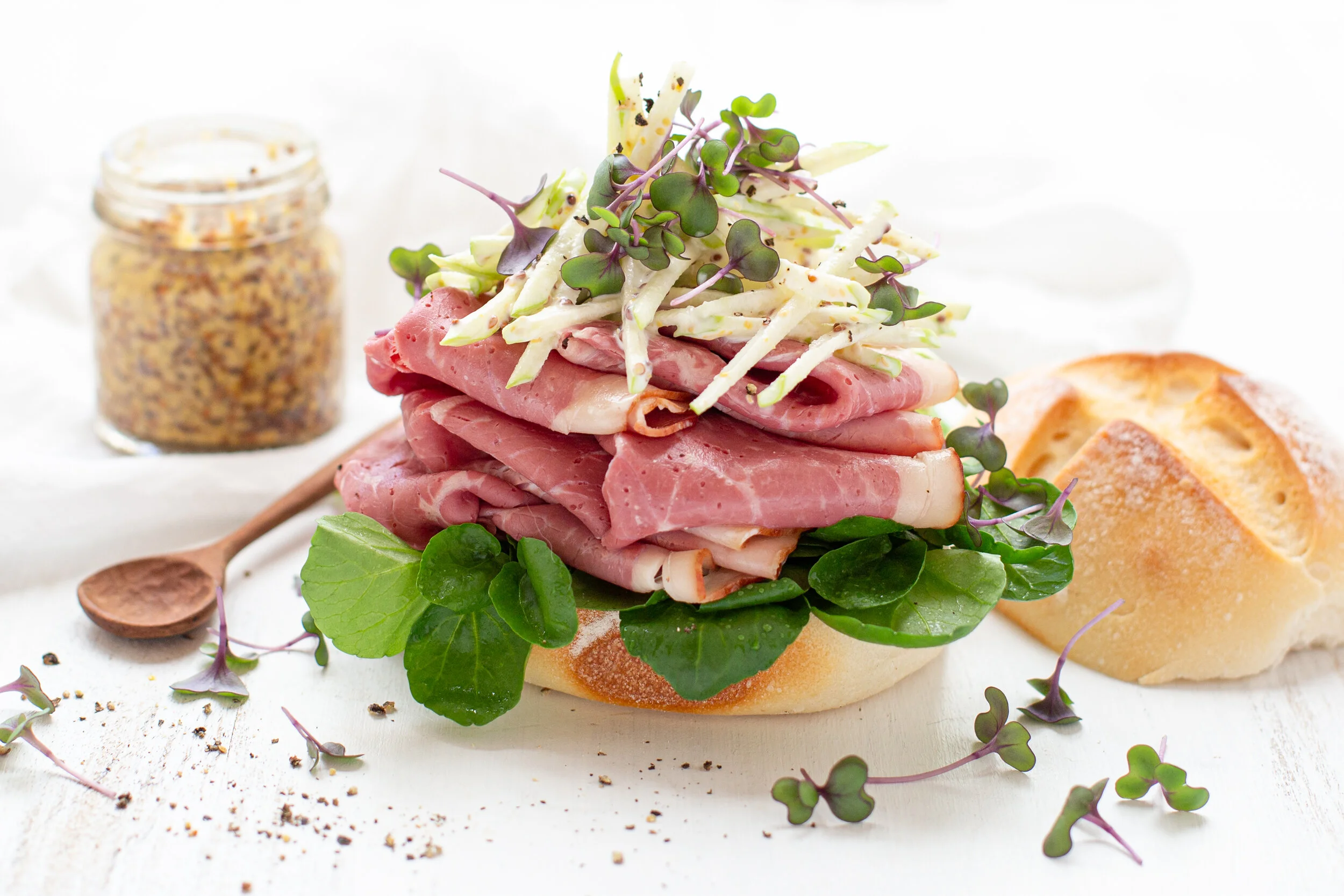 Smoked Wagyu Beef with Watercress &amp; Apple Remoulade