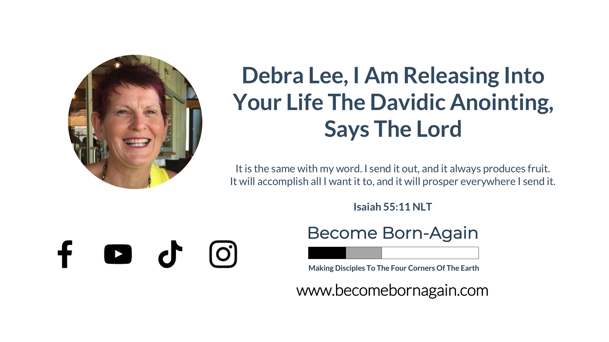 Debra Lee, I Am Releasing Into Your Life The Davidic Anointing, Says The Lord