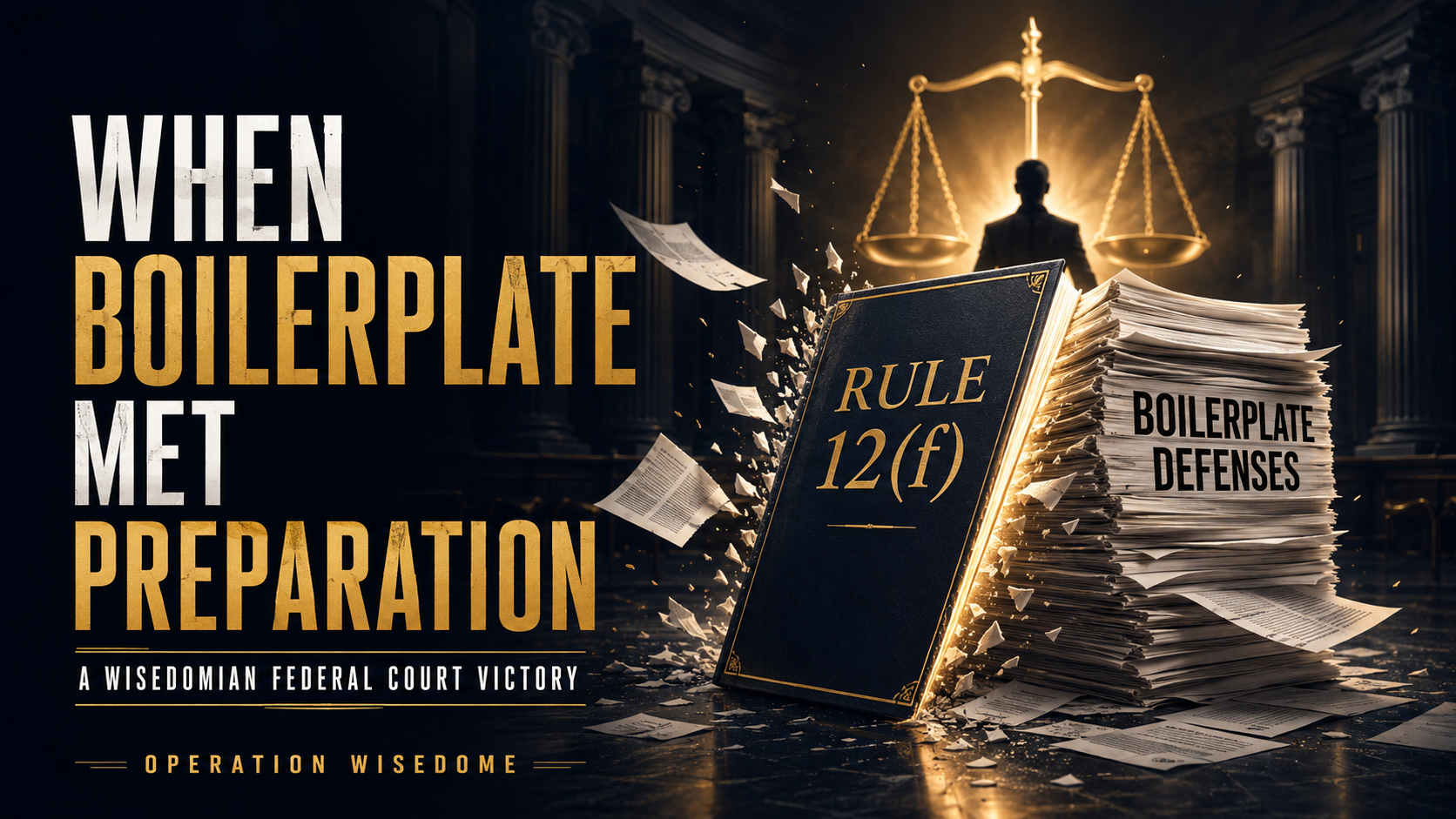 When Boilerplate Met Preparation: Wisedomian Kayne Foster Strikes Ten Defenses in Federal Court