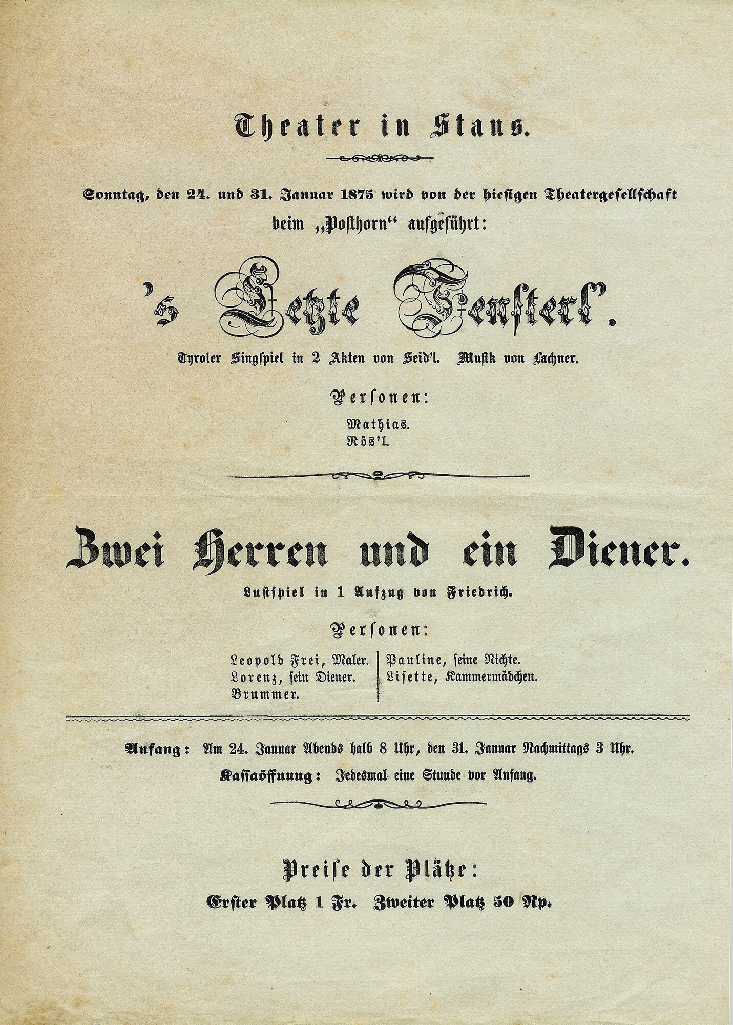 1875: Zwei Herren und ein Diener