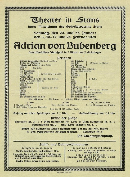 1924: Adrian von Bubenberg