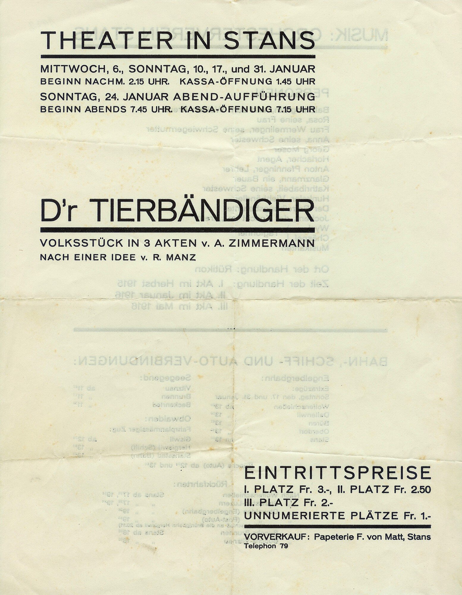 1932: D´r Tierbändiger