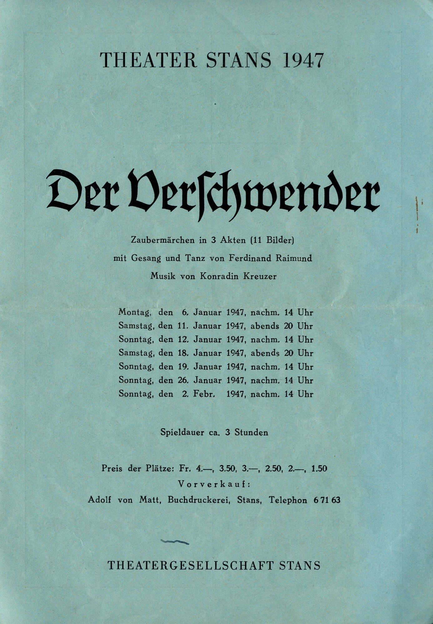 1947: Der Verschwender