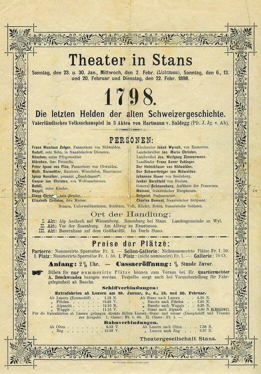 1898: 1798, Die letzten Helden der alten Schweizergeschichte