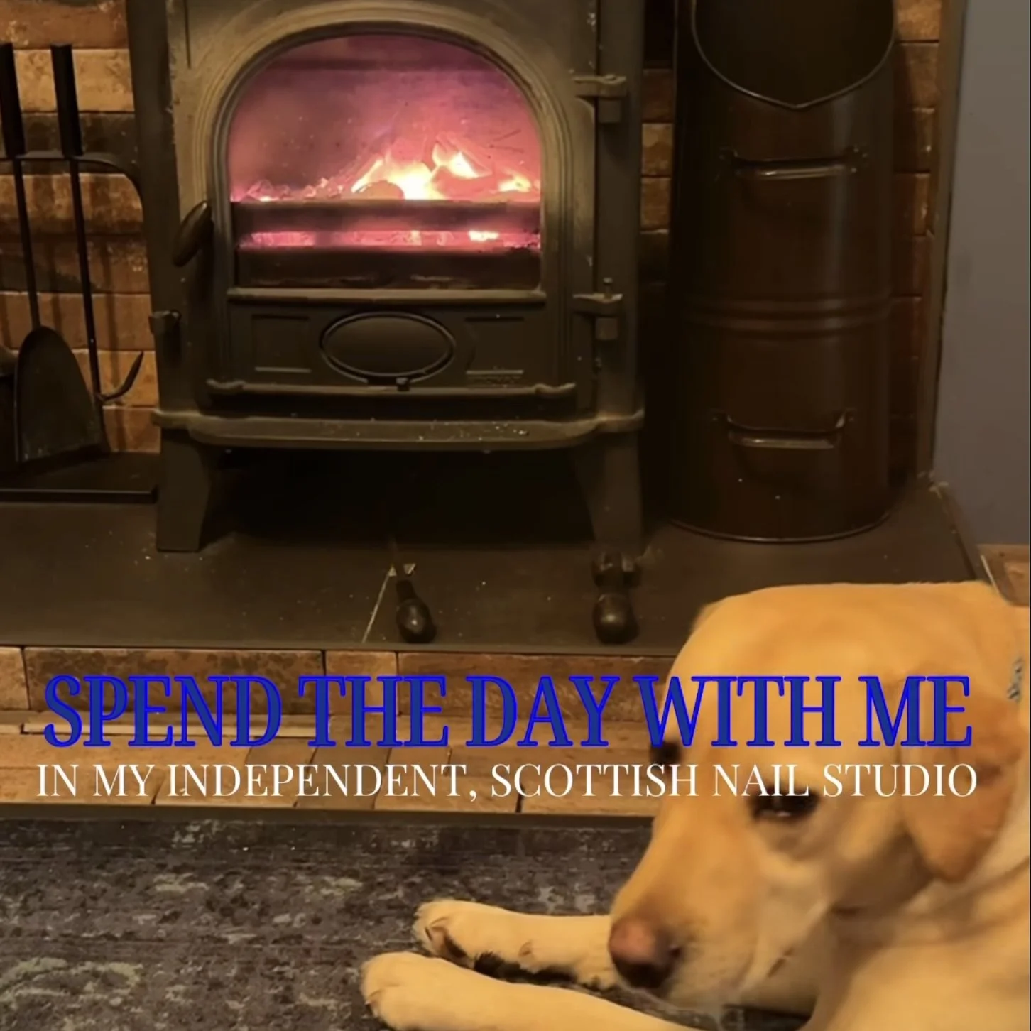 A Cosy Winter Studio Day – Nails, Dog Walks and coal fire.