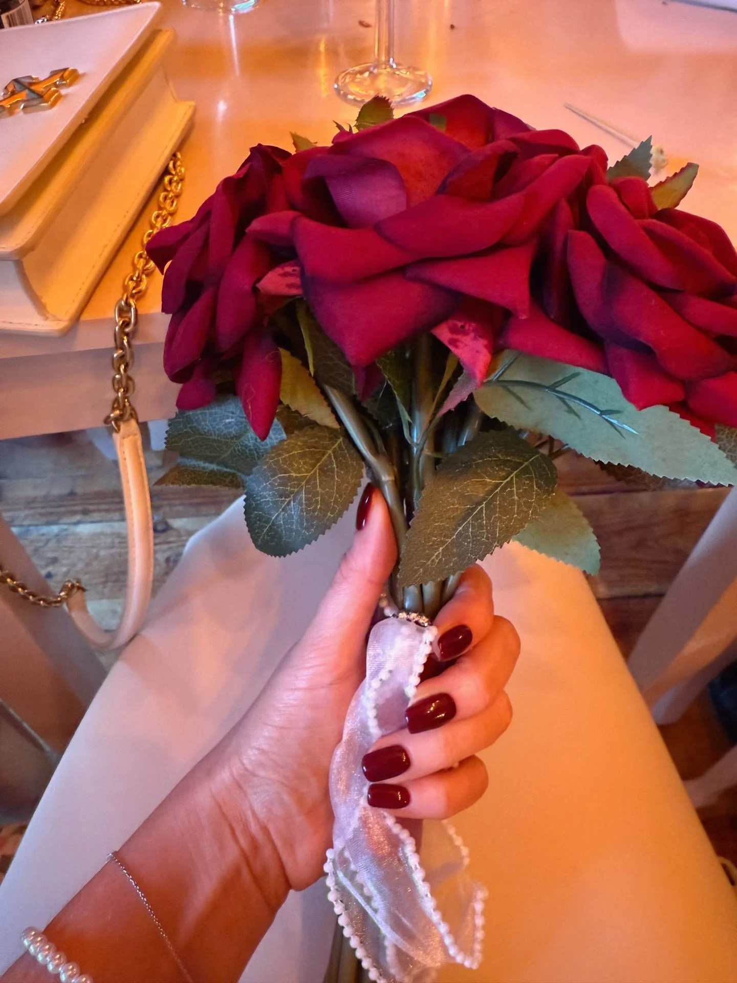 Dark Burgundy Bridesmaid Nails for a Winter Wedding