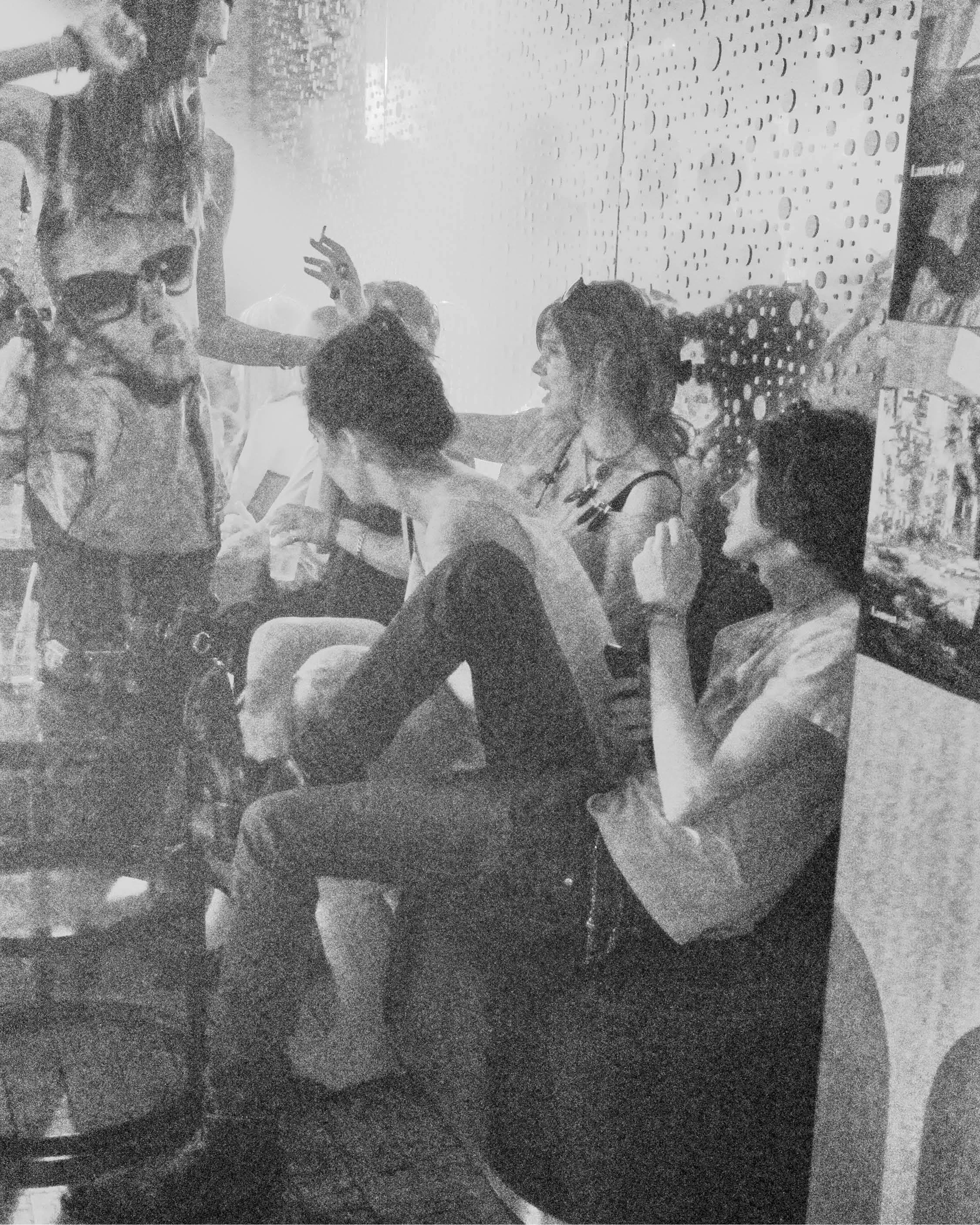 From left: Bernie Ross, Noa Fischer, Rose Hansen and Ted Skata, at Post Party, La Nuit, Paris