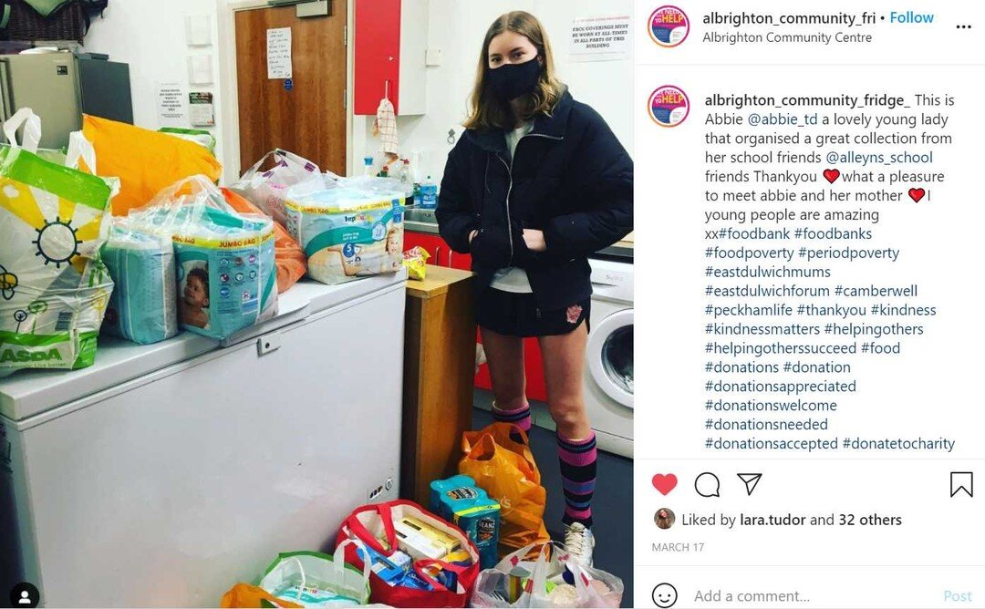 🌟 INDEPENDENT CHALLENGE INSPO ✨ 

Due to COVID-19, people in Abbie&rsquo;s local community were struggling and poverty had increased drastically.

As part of her #gslcatalyst 30 days of action challenge, Abbie raised awareness by making people aware