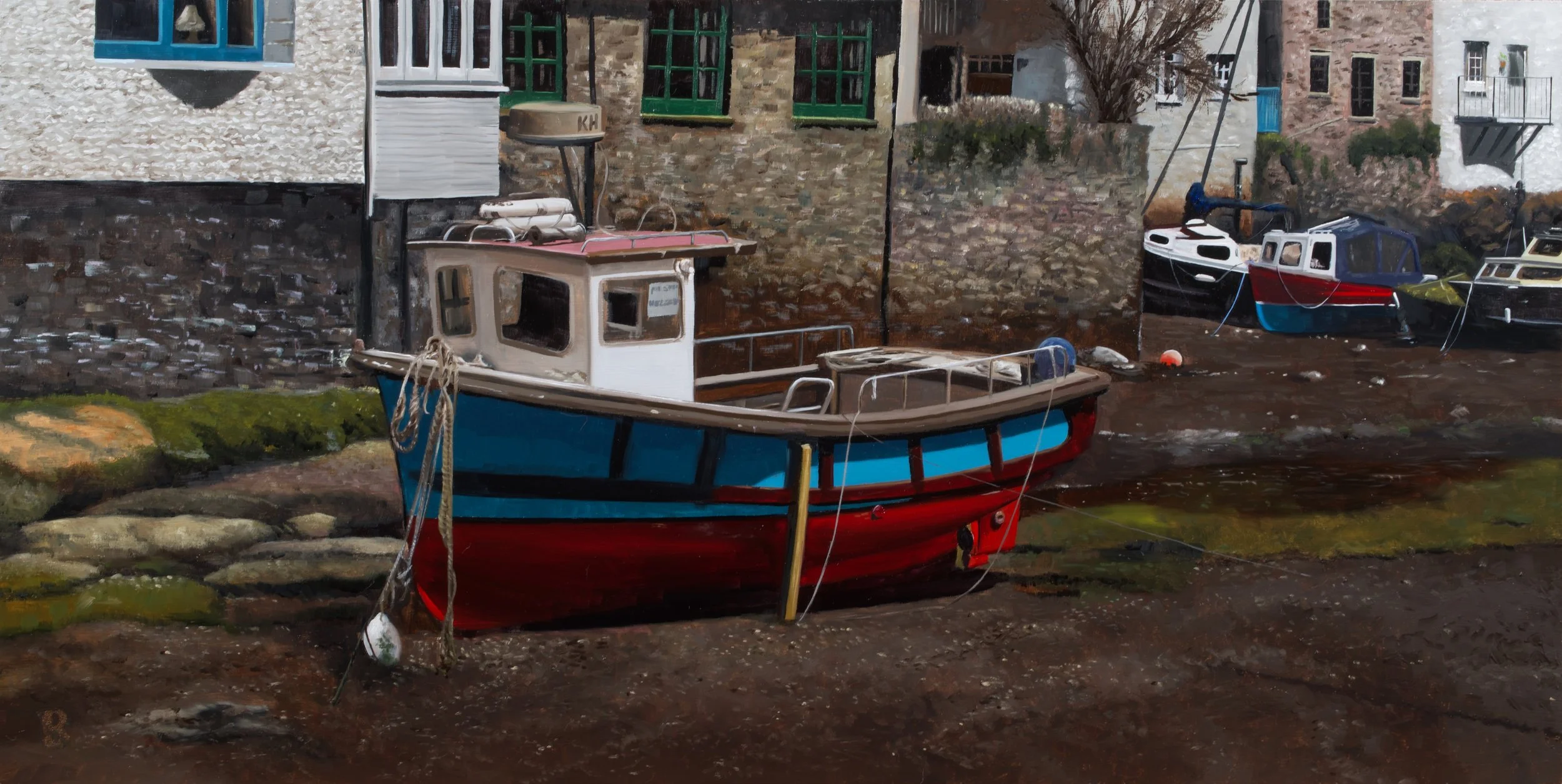 Polperro Low Tide, 12 x 24