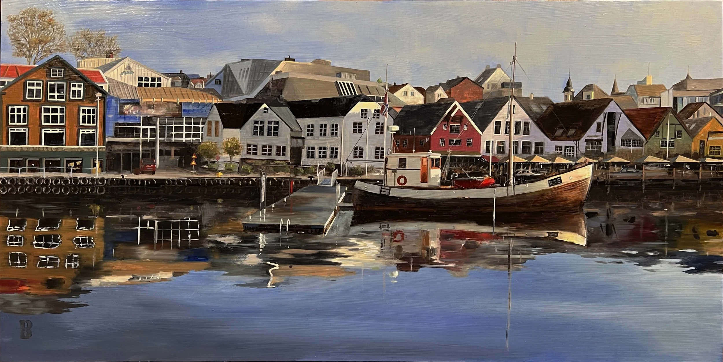 Stavanger Harbor, 12 x 24, SOLD