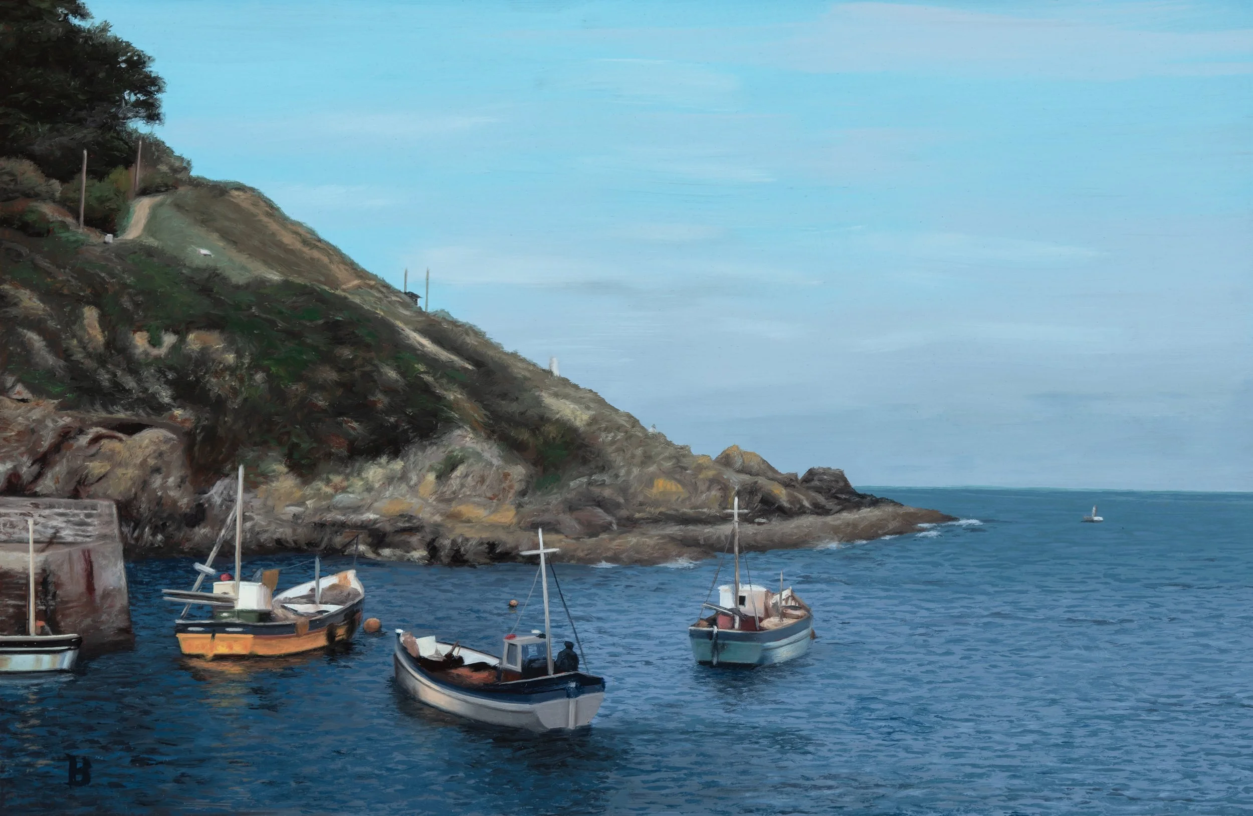 Polperro Harbour, 8 x 12, SOLD