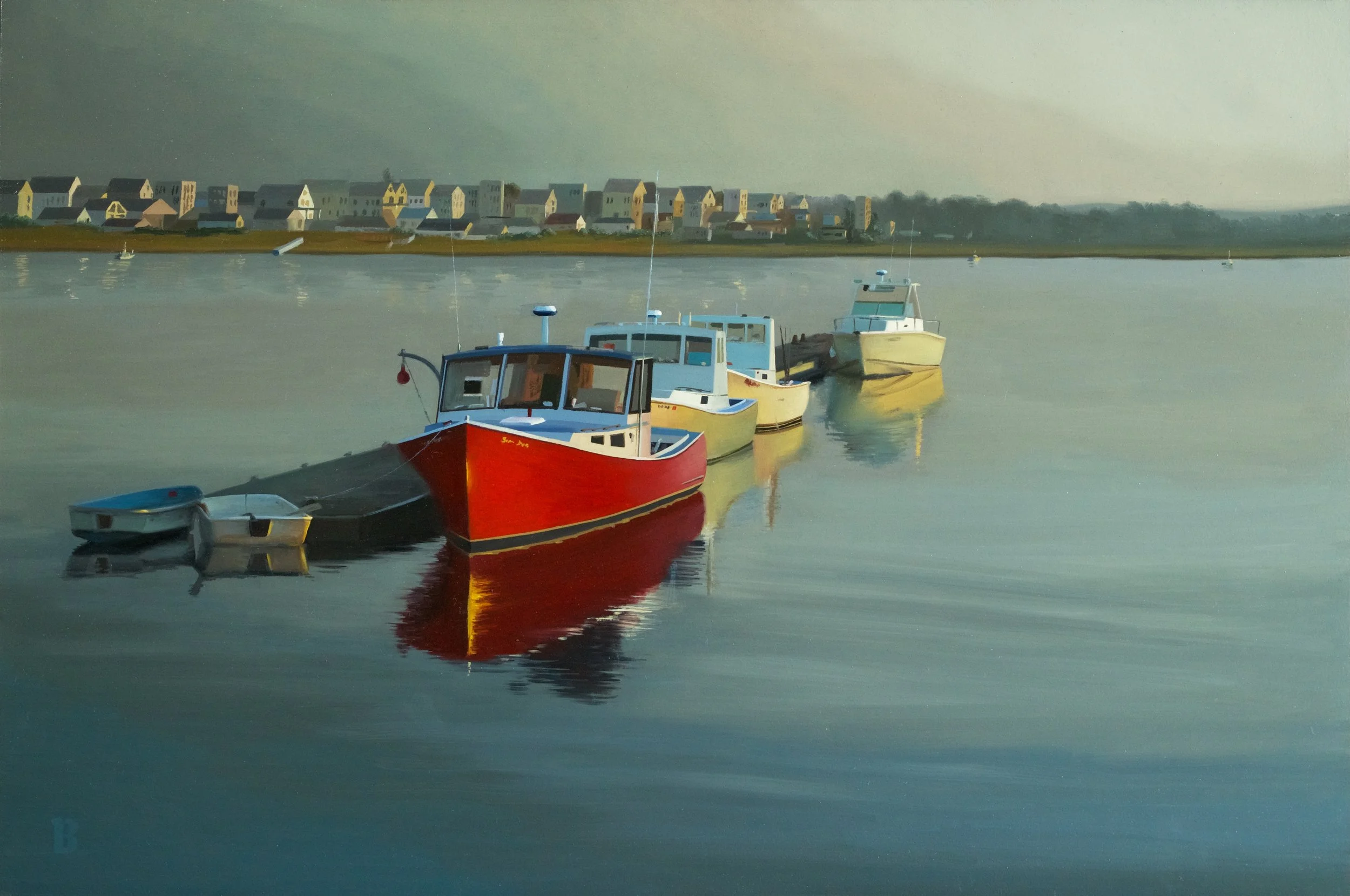 Wells Harbor Sunset, 18 x 24, SOLD