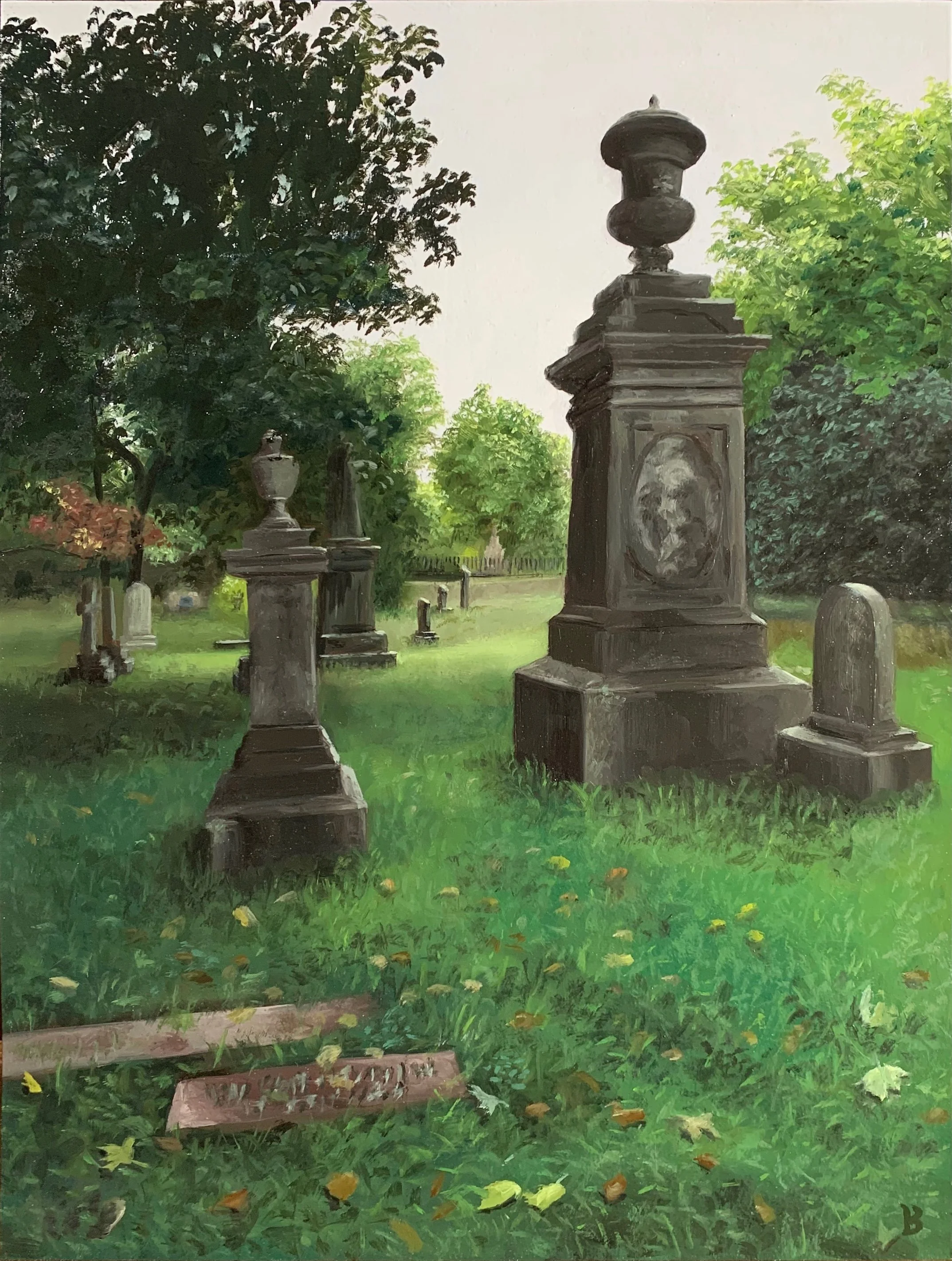 After The Fog (the grave of Winslow Homer), 16 x 12