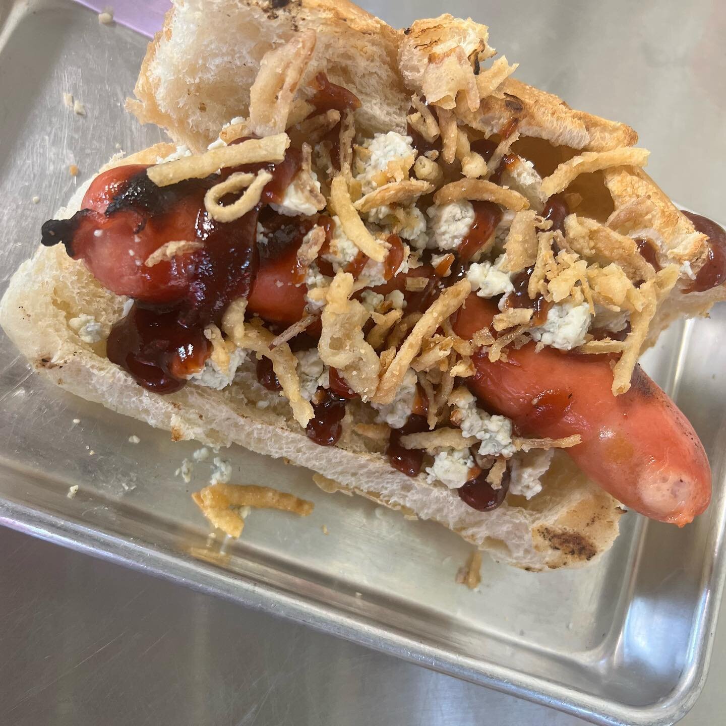 🌭 TODAY&rsquo;S SPECIAL 🌭

BBQ BLEU DOG | $5.00

🥩 STEAK NIGHT 4PM-8PM 🥩 

🥩 8 oz. Strip Steak w/ 2 sides | $15.00

🥩 Chef&rsquo;s Special w/ 2 sides | $17.00

Strip Steak topped with Gorgonzola Cream Sauce  and Crispy Fried Onions served with 