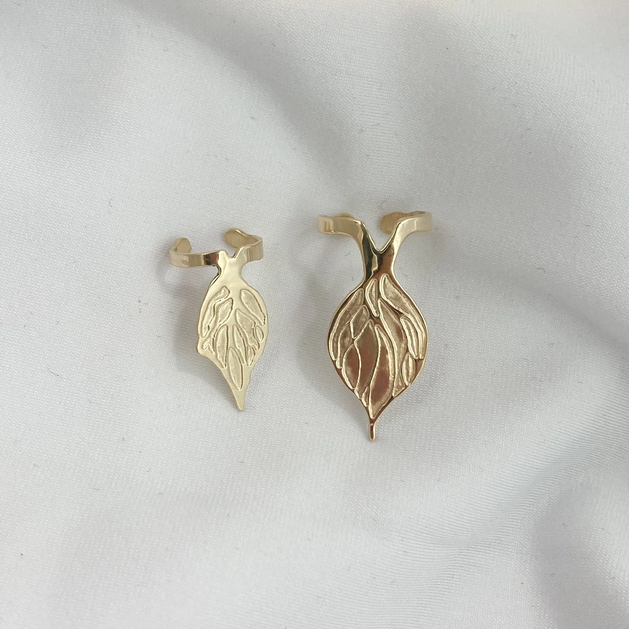 Engraved Plant Ear Cuffs