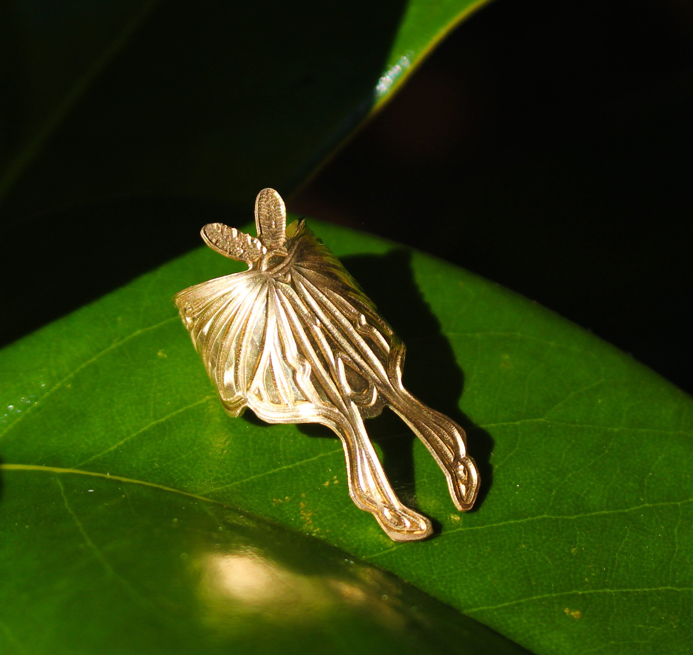 Engraved Moth Ear Cuff