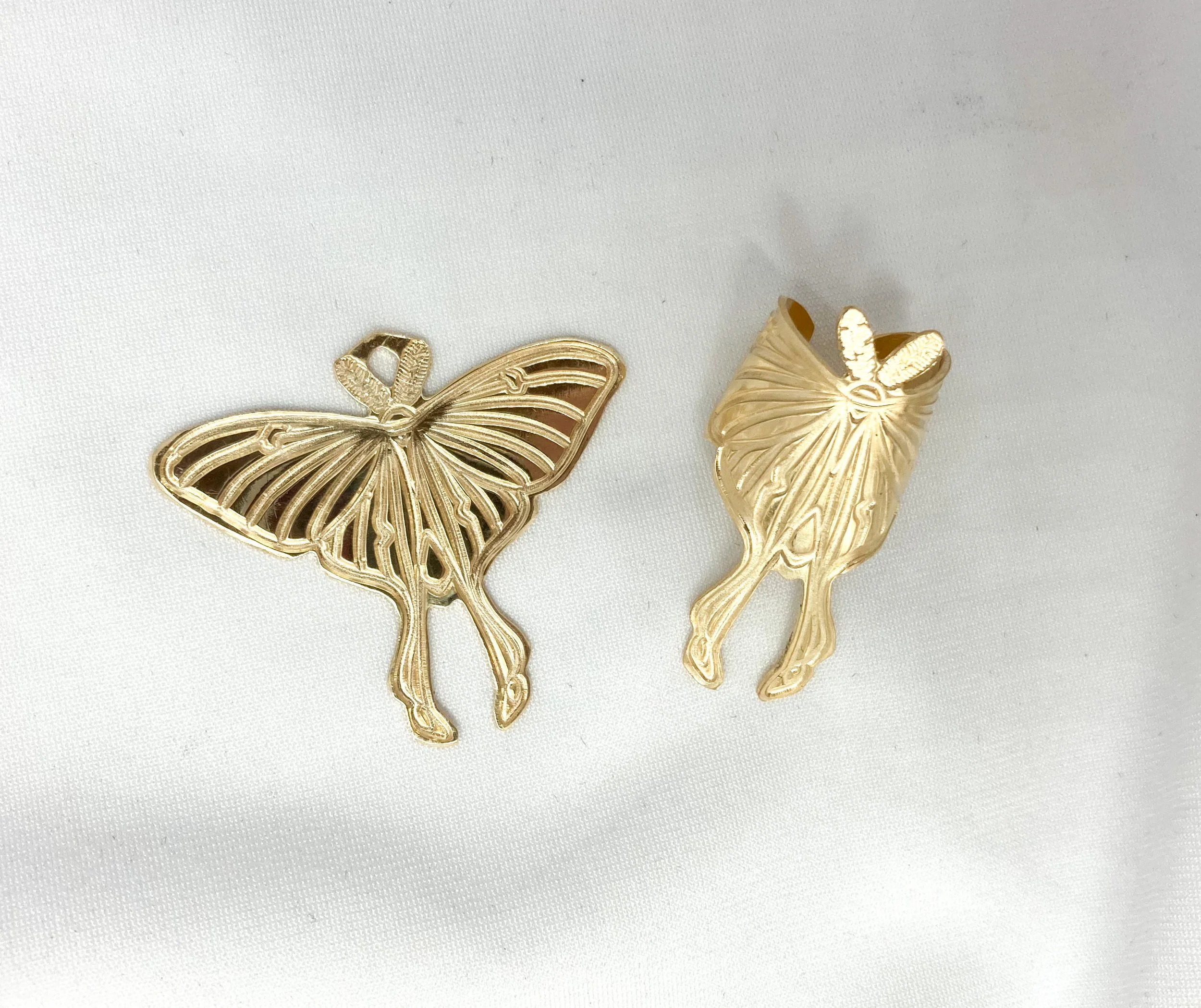 Moth Pendant & Ear Cuff