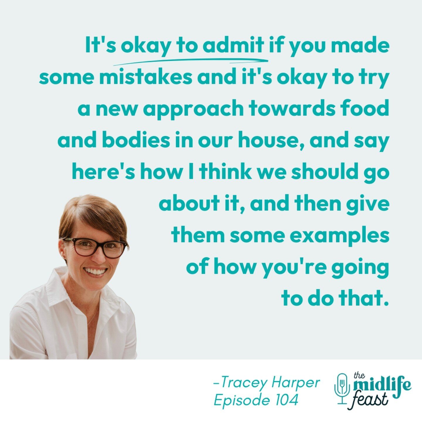 Doesn&rsquo;t this advice from @harperhealthandwellness take the edge off the pressure of parenting around food decisions? 😮&zwj;💨

You don&rsquo;t have to get it right 100% of the time. It's ok to admit that you got it wrong. 

One of the biggest 