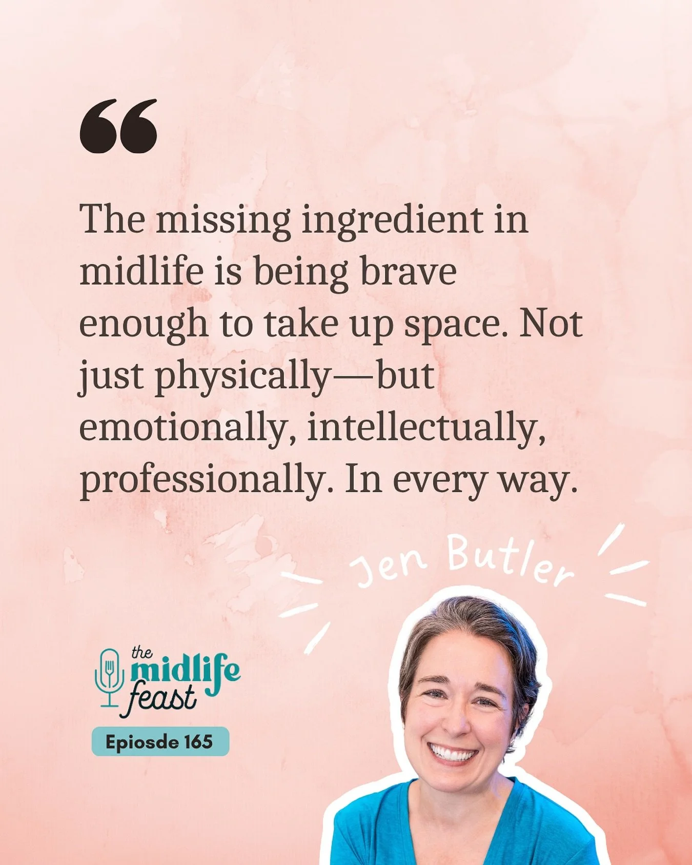 I am here for this!!!💥 💪

I love this quote from Jen Butler, author of Mom Rediscovered, and my pub date buddy!

She candidly shared how chasing a number stole her peace, and how she took it back. Food freedom, alcohol shifts, and an identity beyon