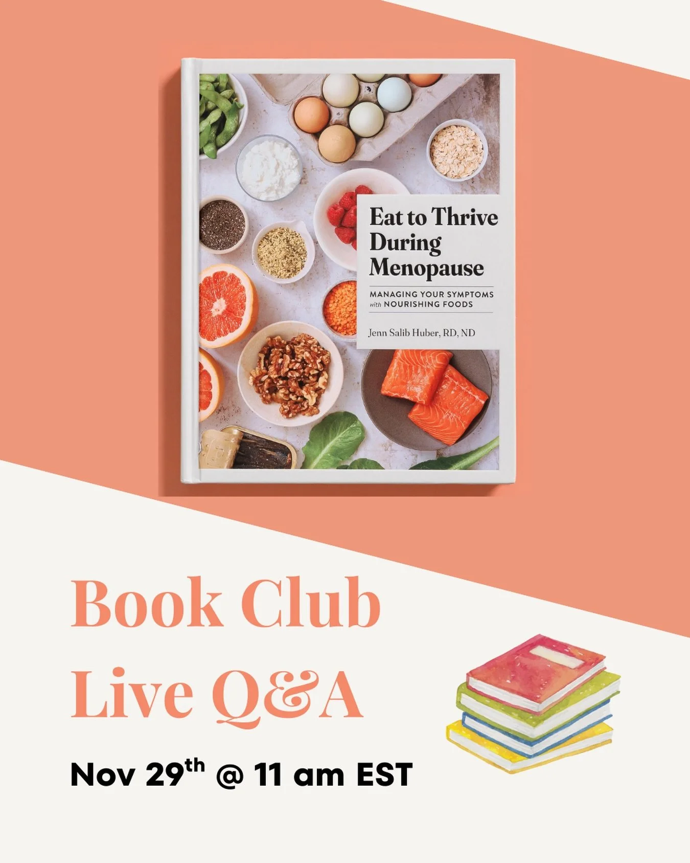 Join me for a Live Q&amp;A and AMA!

☕️Grab a cuppa and join me on Saturday November 29th at 11 am EST/5 pm to ask me anything about:

✨ My book!
✨ Menopause and Menopause Nutrition
✨ Intuitive Eating

Or anything else you want to talk about!

Don&rs