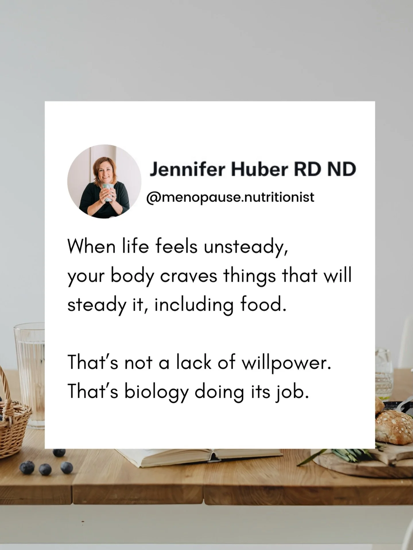 I don&rsquo;t know who needs to hear this, but
eating helps regulate your nervous system.

Food nudges your body into rest and digest, which is the opposite of fight or flight.

So if you find yourself with more cravings, or turning to familiar comfo