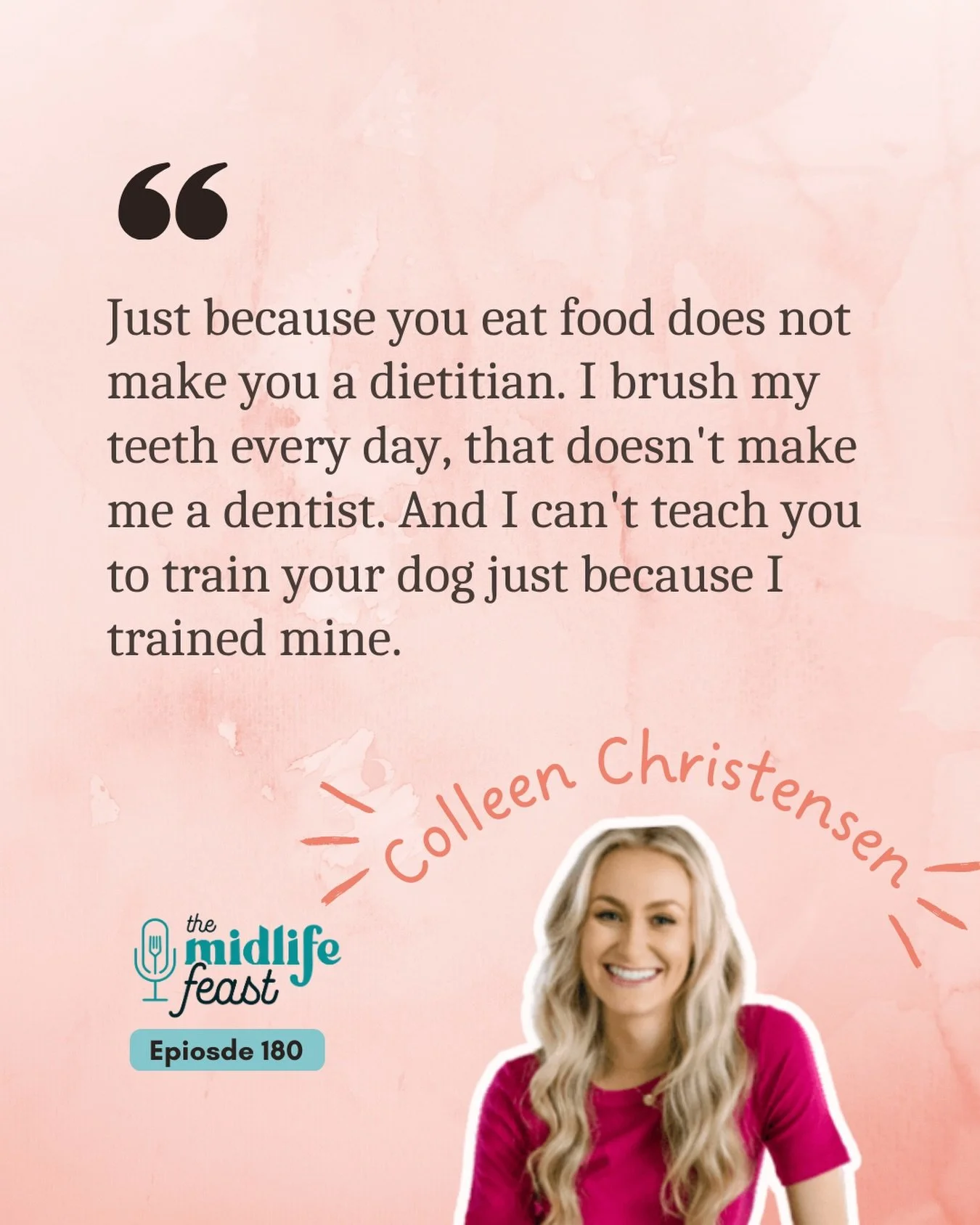 Hands up for this!! 🙌

I loved when Colleen said this on the podcast, because I feel the exact same way. 

I love a good personal story, but the plural of anecdote isn&rsquo;t data, so let&rsquo;s stop taking advice from people who aren&rsquo;t trai