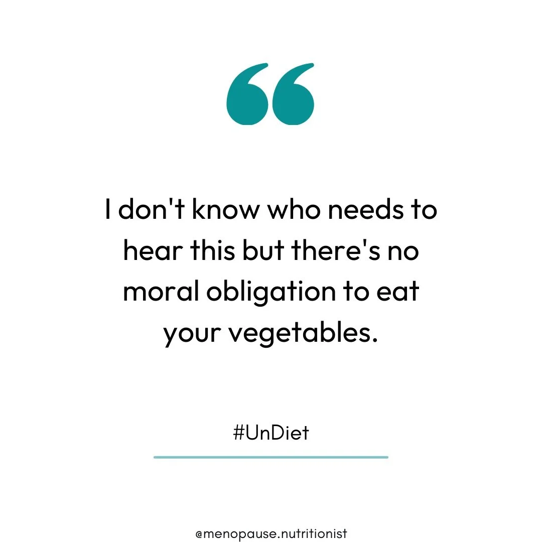 Raise your hand if you&rsquo;ve ever felt &ldquo;bad&rdquo; for not eating your vegetables...

Whether we eat them or not has nothing to do with being &ldquo;good&rdquo; or &ldquo;bad.&rdquo;

And yet so many of us have internalized a version of this