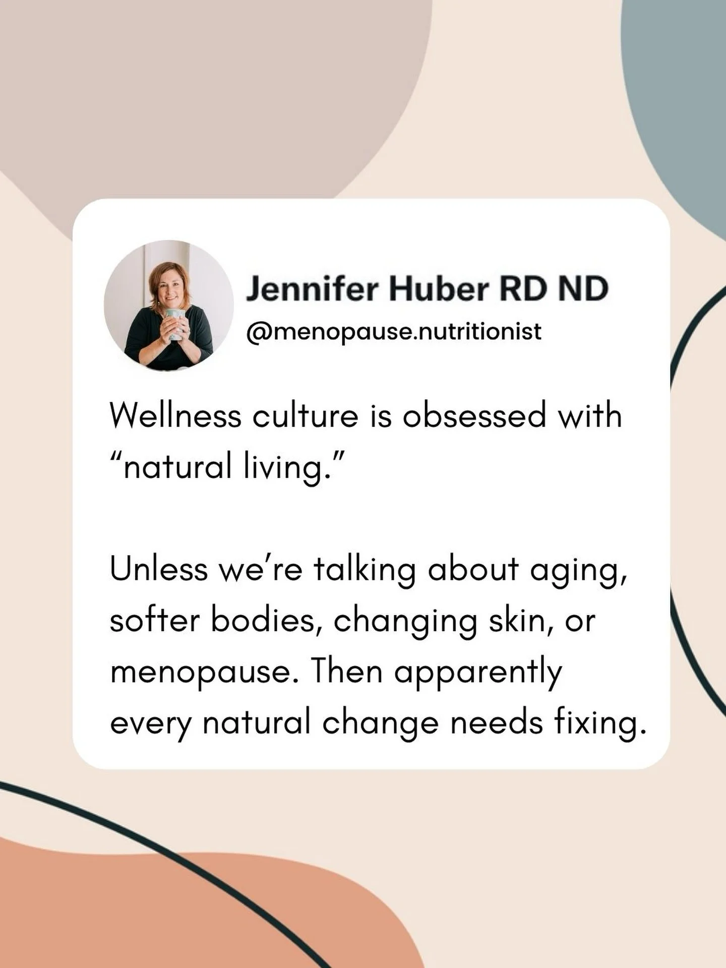 Wellness culture is wildly hypocritical, don&rsquo;t you think?

It loves &ldquo;natural living&rdquo;&hellip; until your body naturally ages. 😜

Then it&rsquo;s all fixes, hacks, tightening, balancing, reversing and biohacks.

It&rsquo;s no wonder 