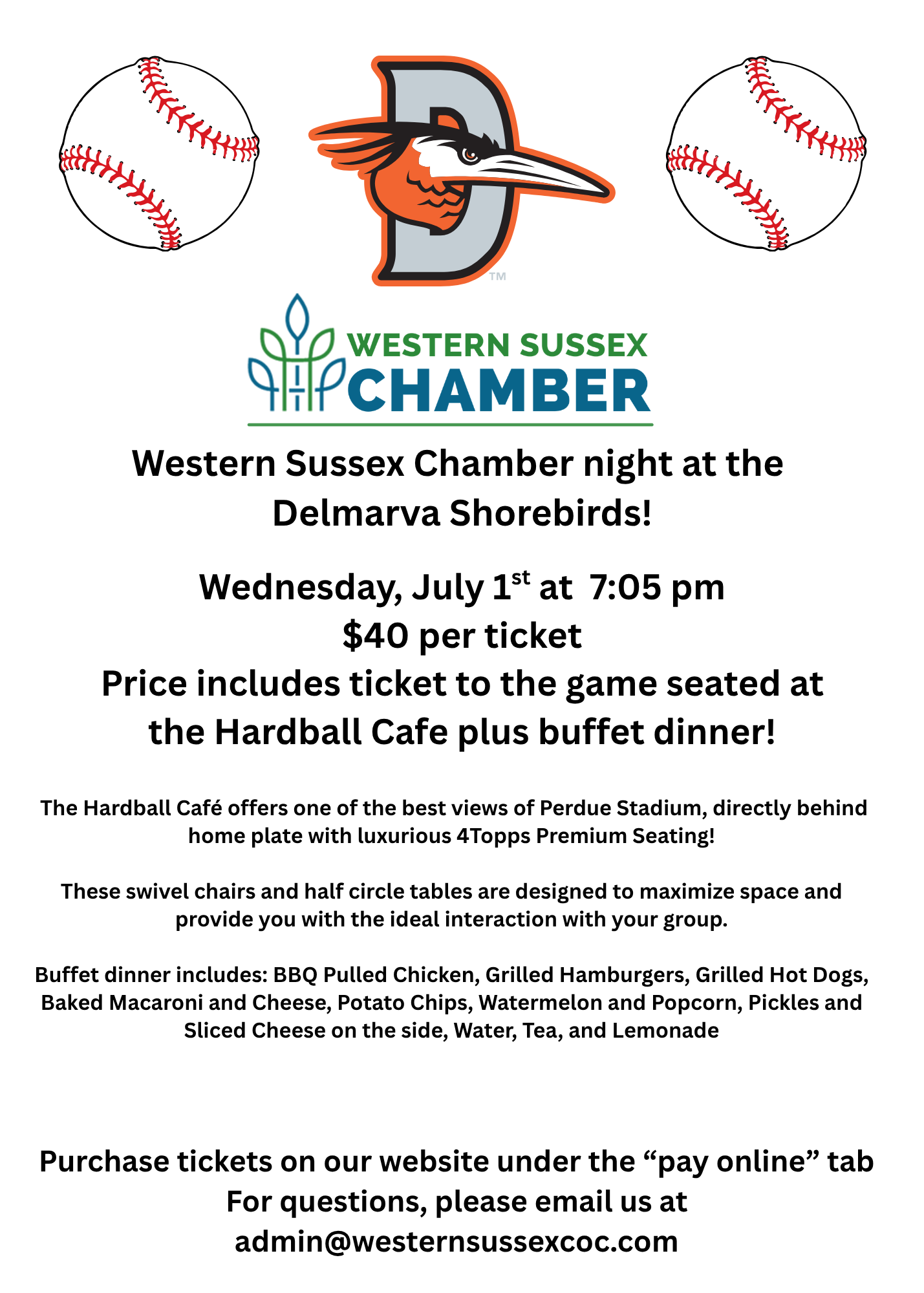 Chamber night at the Delmarva Shorebirds