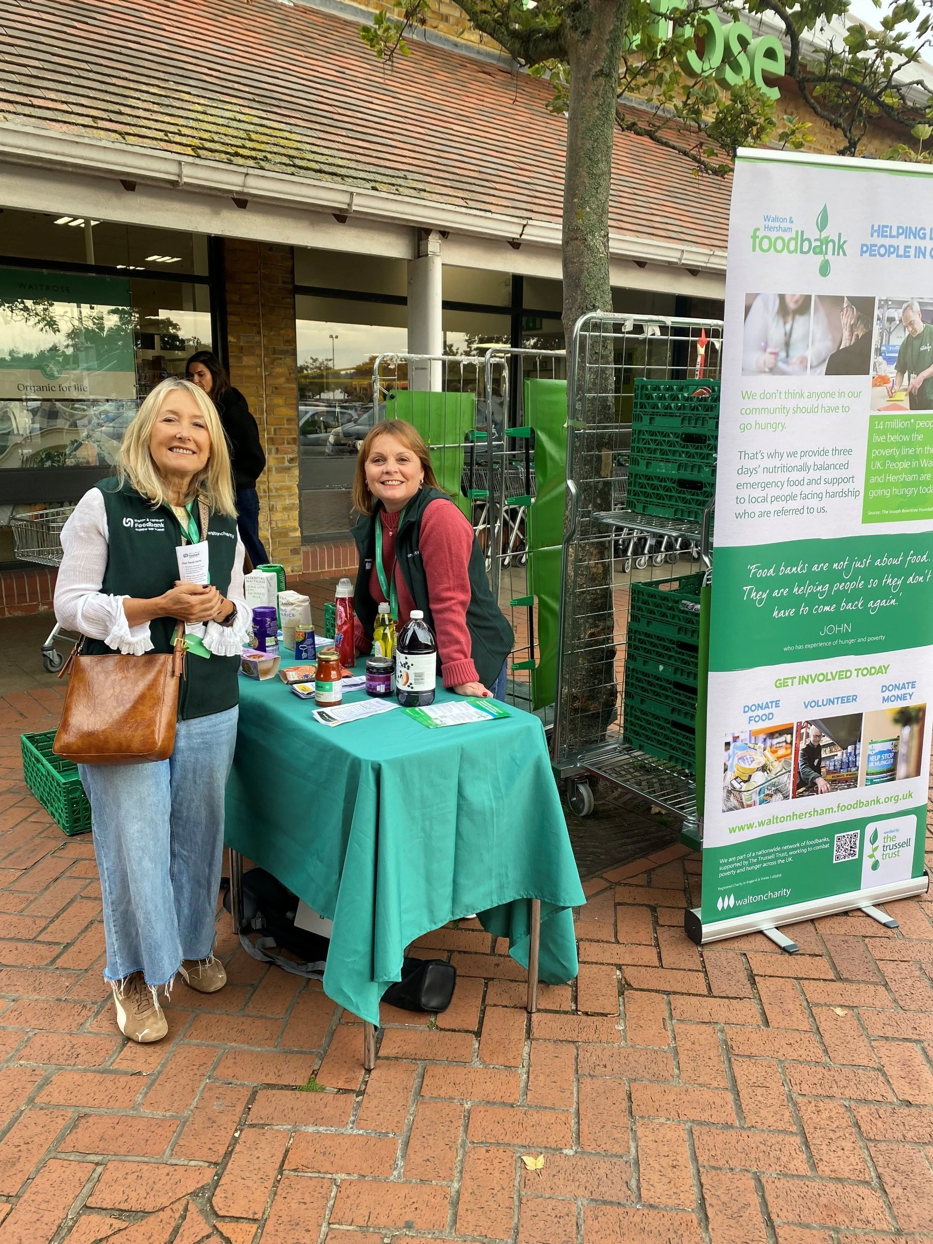 Collecting foodbank donations at Waitrose