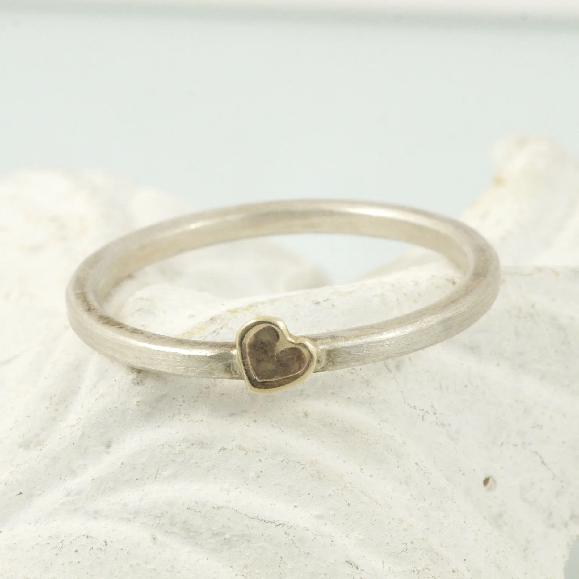 Ring Goldenes Herz Silber