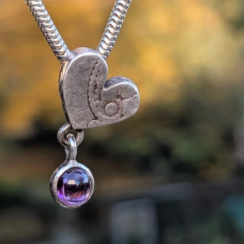 Amethyst Herz Anhänger klein