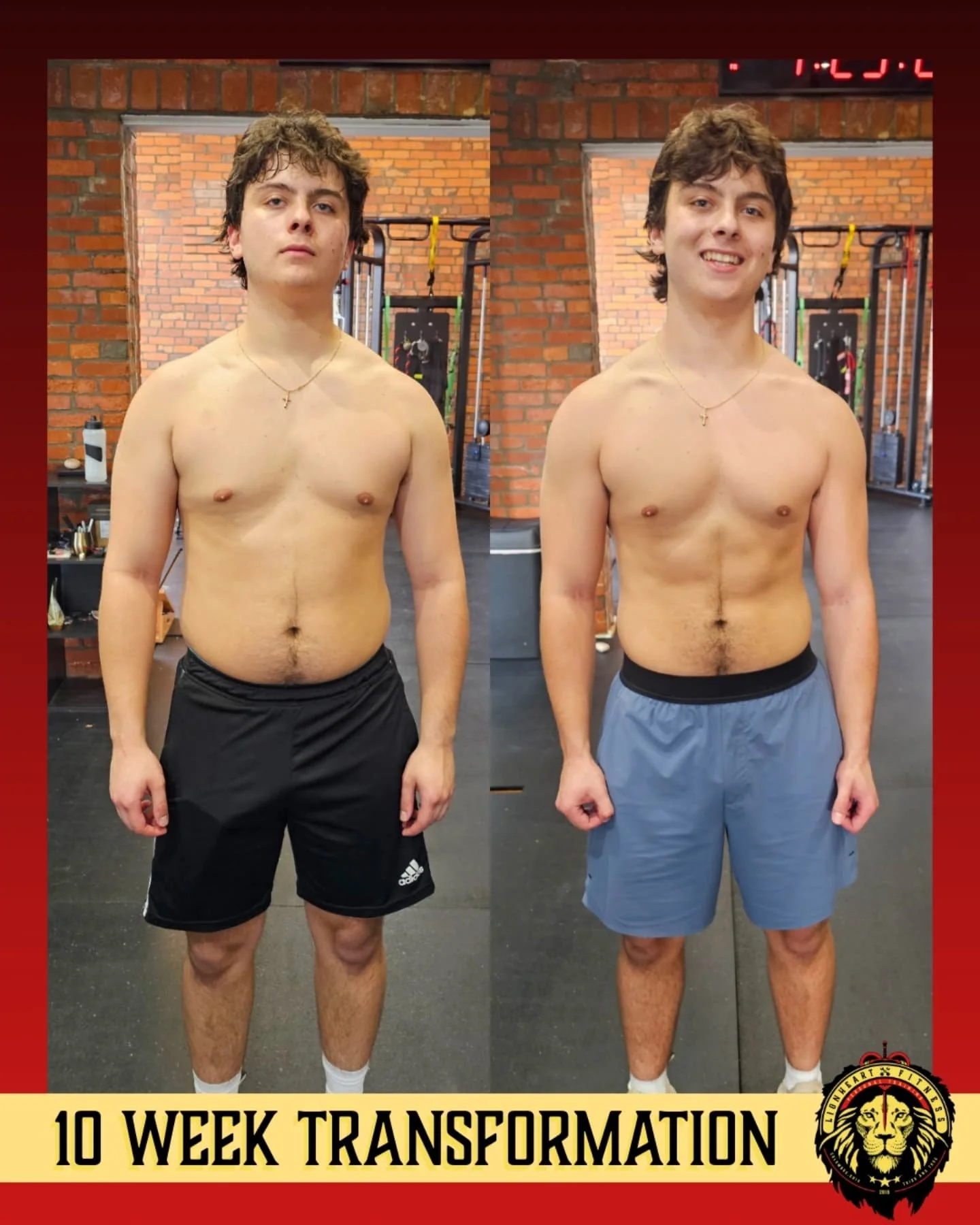 ⚡️⚡️CIENT SPOTLIGHT⚡️⚡️
Vinny came in with one goal, to lean out and look his best before starting his senior year of college. At Lionheart Fitness, Jos&eacute; built him a science based fitness program combining a customized diet, targeted cardio, a