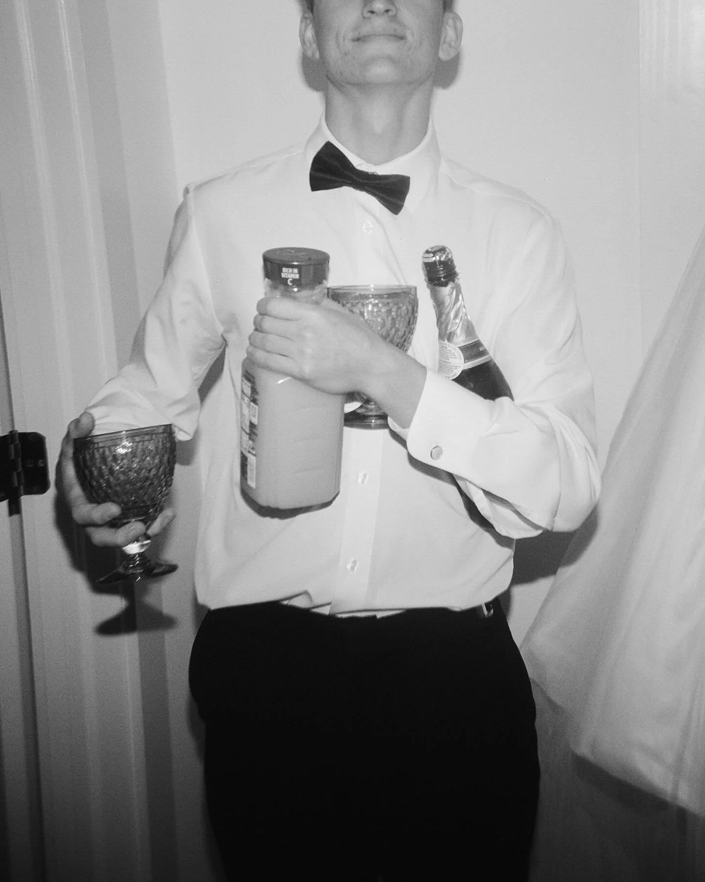 Arms full for wedding morning!