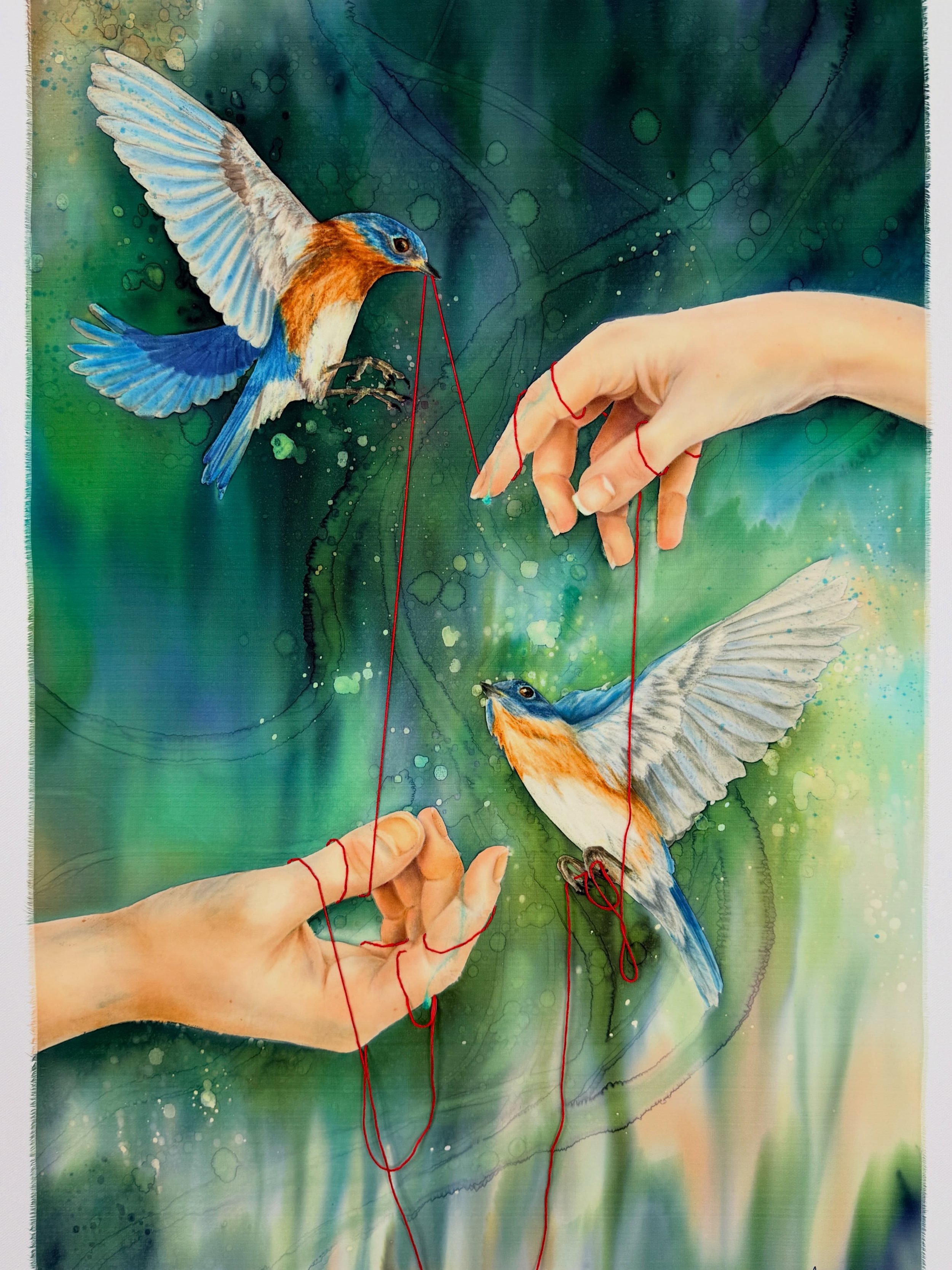 The first day of the Silk Painters International Festival has been amazing!

Seeing my artwork featured on festival posters, on bags and aprons representing this year&rsquo;s theme, Woven Dreams, is an incredible honor. 

I had the privilege of shari
