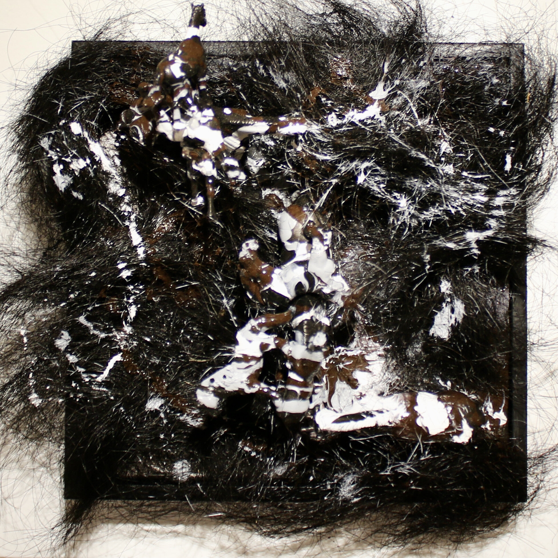 "Lovely's Locks" - 2021 -
Acrylic, horse hair, and plastic toys - 4” x 12” x 12” 