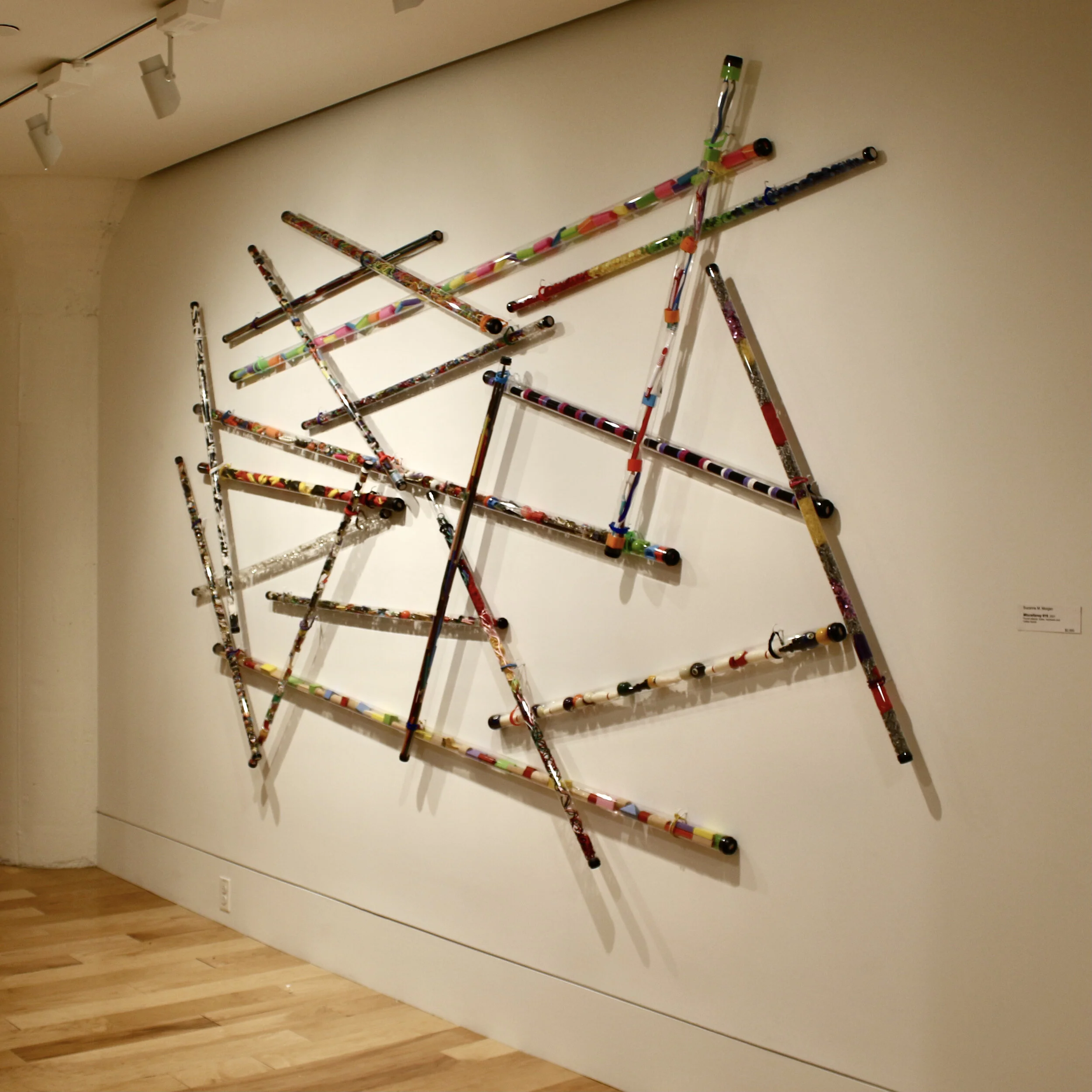 "Miscellaney #19"  -  2021
 - Found objects, tubes, hardware and rubber bands