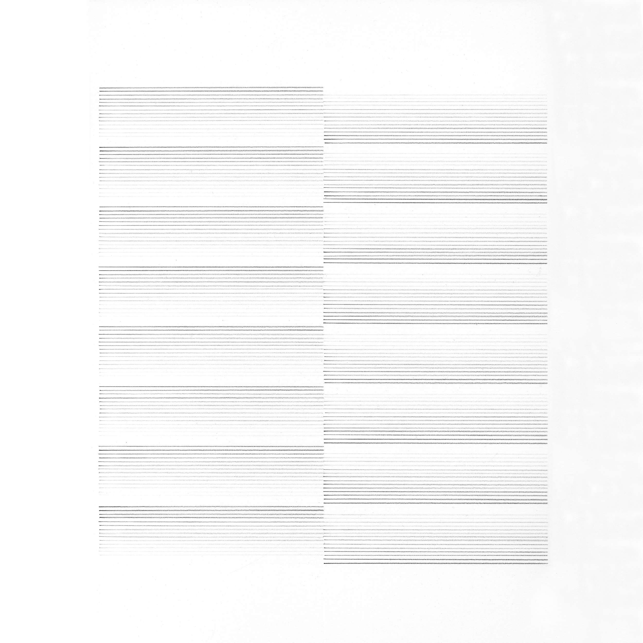 Ruler Drawing 2018.04 (Greyscale), Polychromos Pencils on Paper, 50x50 cm, 2019