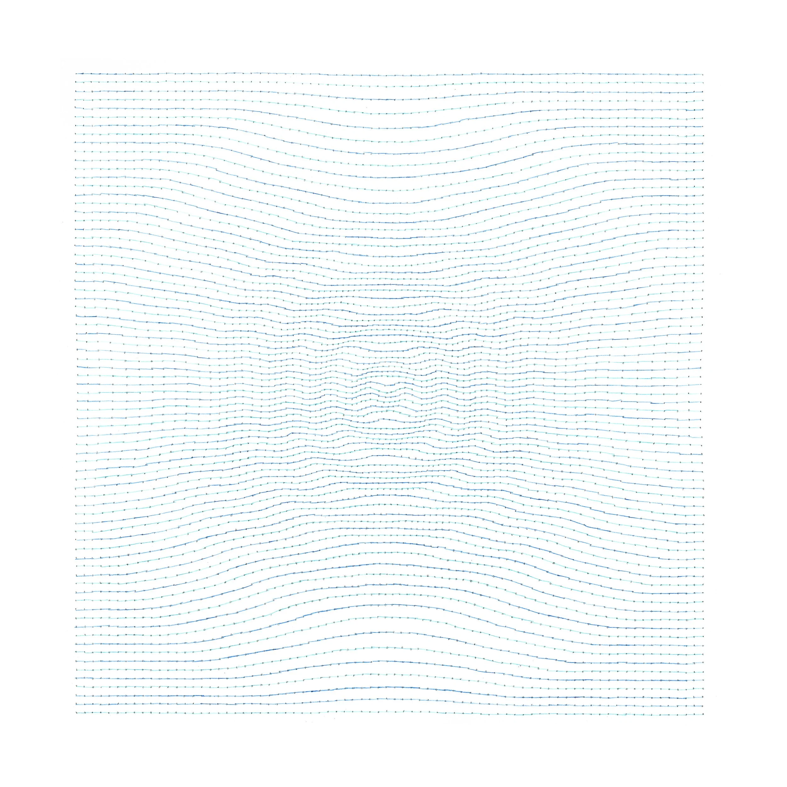 Kanazawa 1, Blue Pencil on Paper, 40x40cm  2017, (Private Collection).