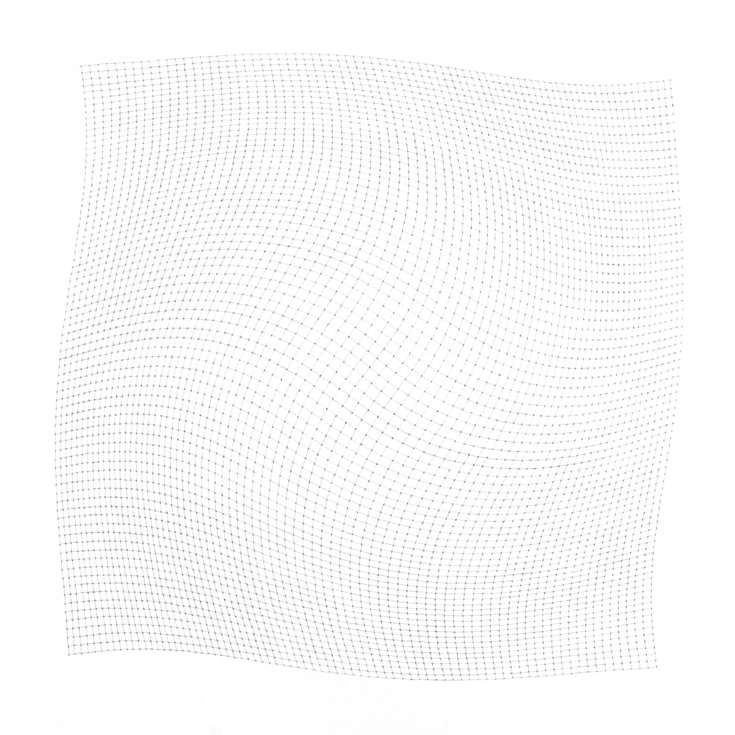 Wave, silver and indigo pencil on paper, 60x60cm, 2025