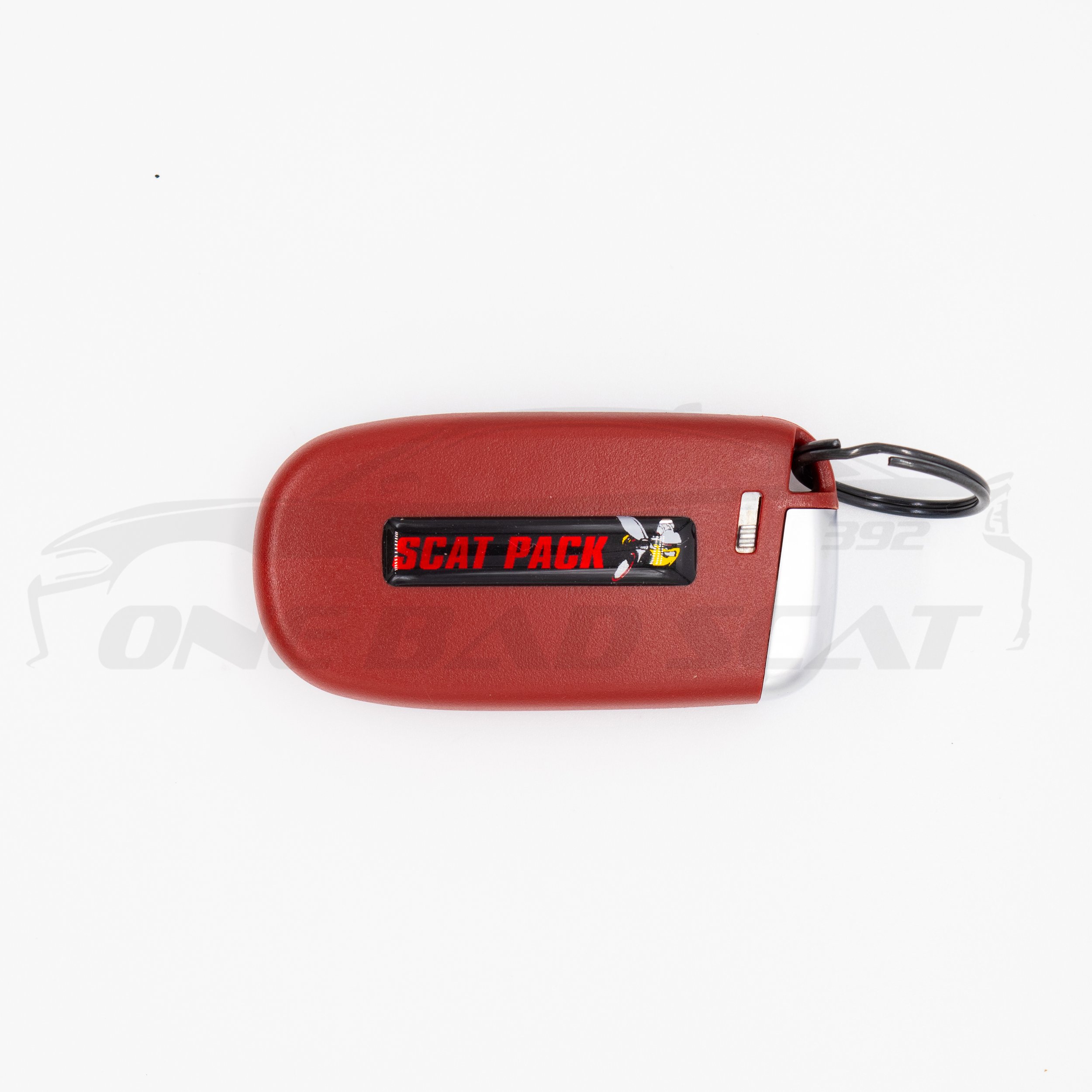Red SRT Hellcat Key Fob with 3D Scat Pack Logo - (Red Letters)