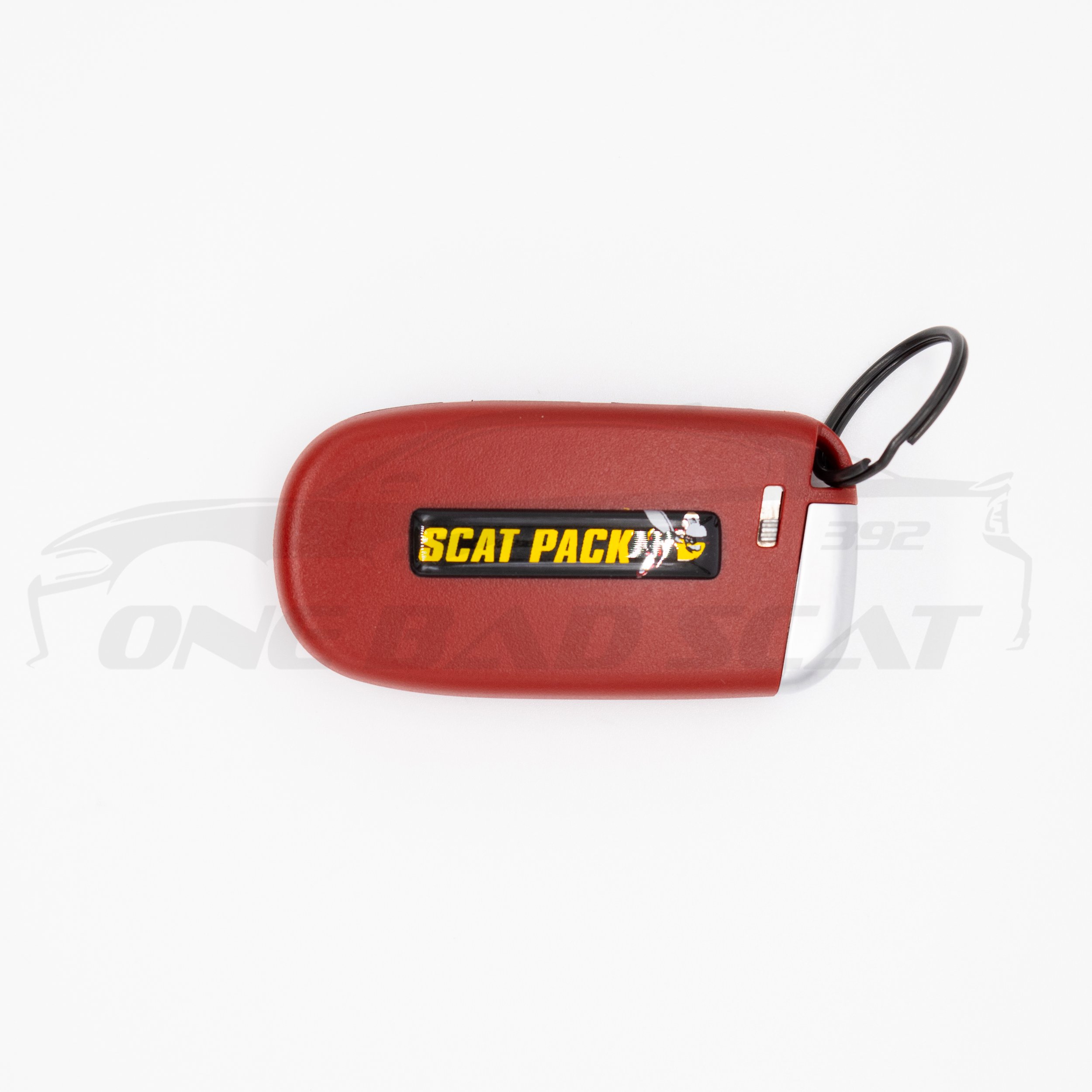 Red SRT Hellcat Key Fob with 3D Scat Pack Logo - (Yellow Letters)