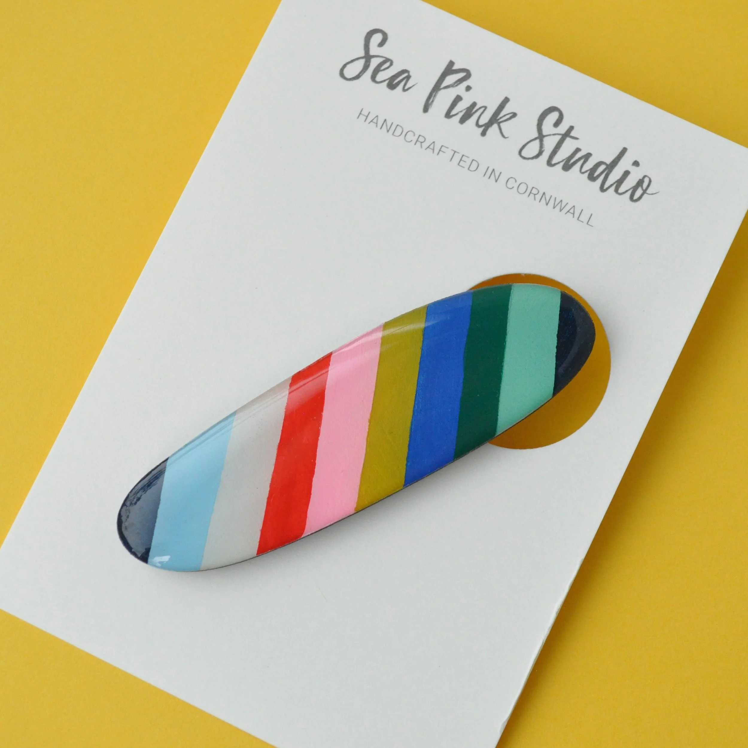 colourful stripy hair clip