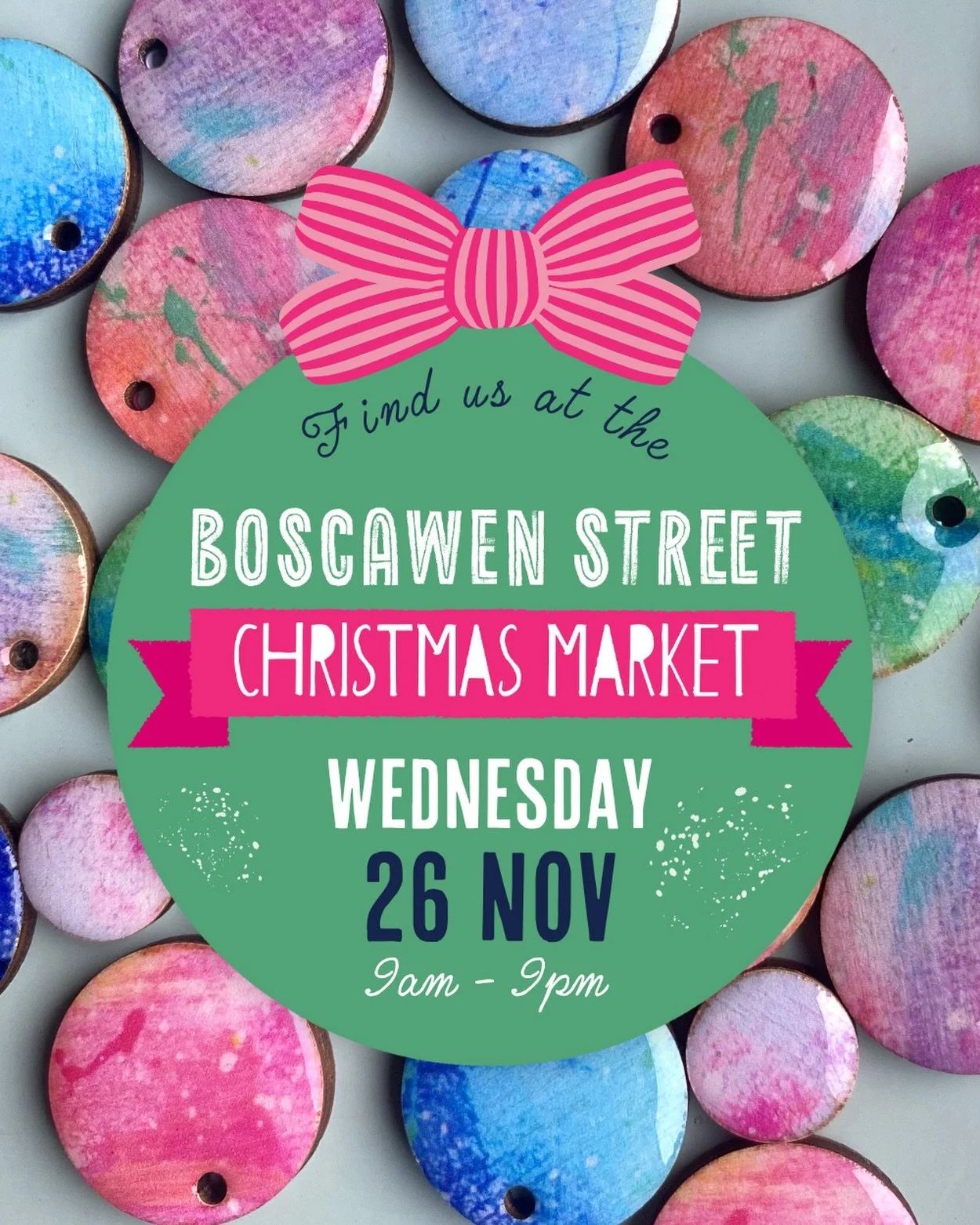 This Wednesday 26th November I am taking part in the Boscawen Street Christmas market in Truro! Come and find me opposite Waterstones&rsquo; from 9am - 9pm with lots of lovely jewellery, perfect for Christmas gifts!

I&rsquo;ll be there with a select